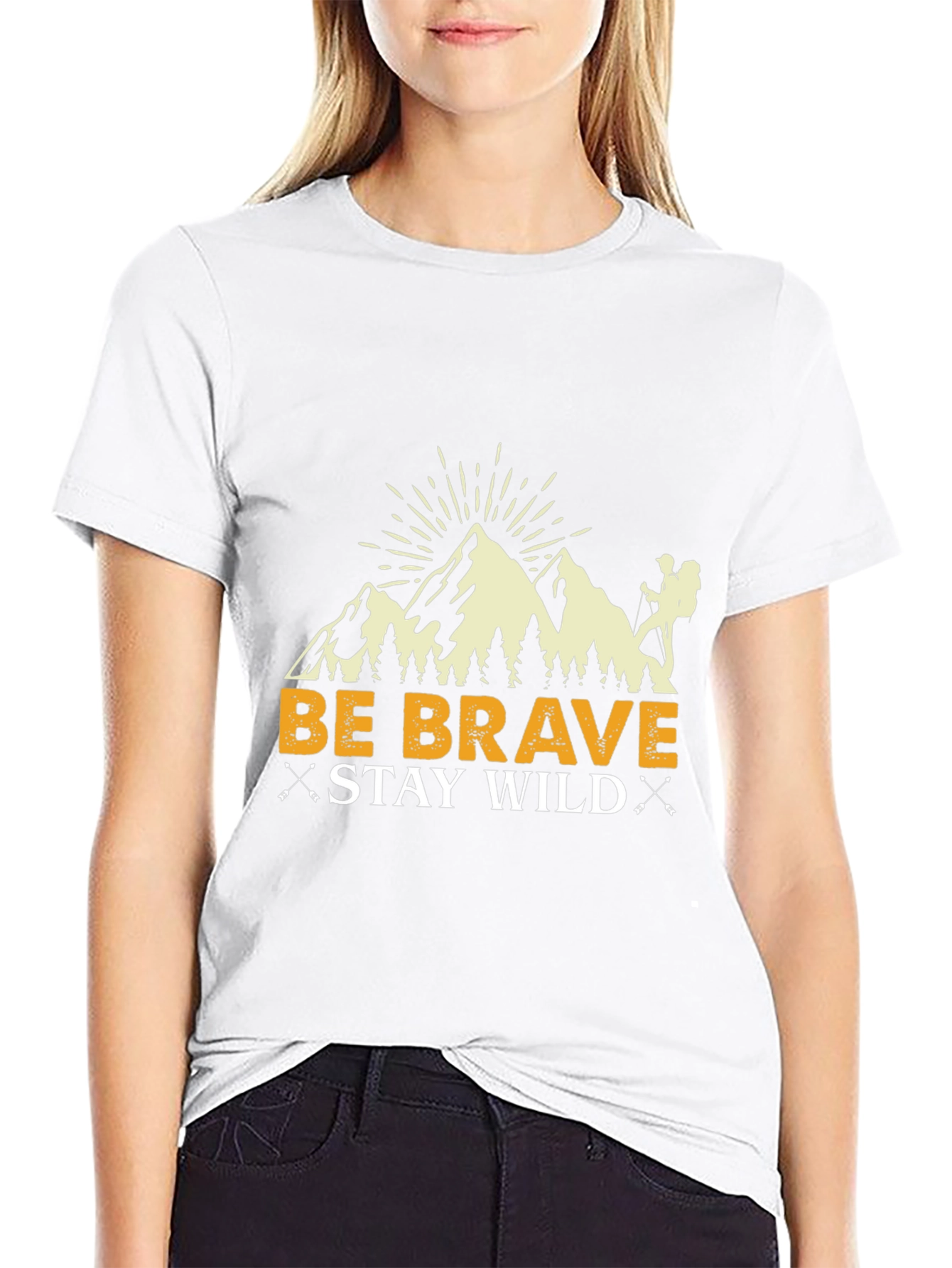 Black Be Brave Stay Wild Graphic Tee view 9