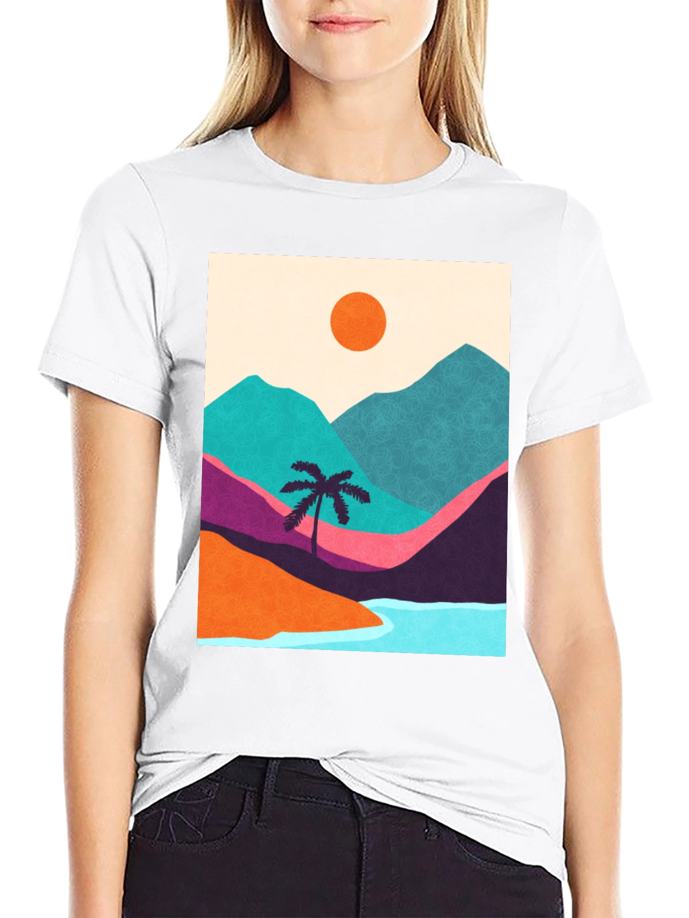 Abstract Landscape Graphic T-Shirt - 9