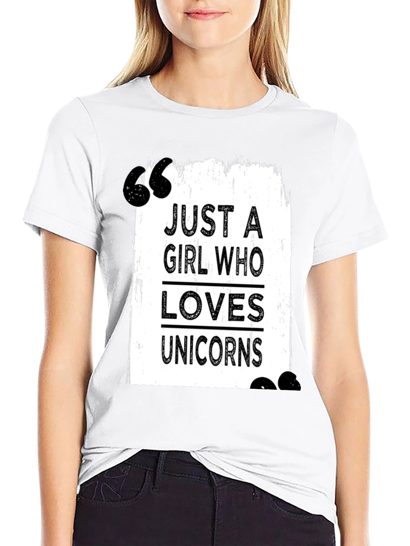 Black Just a Girl Who Loves Unicorns T-Shirt view 9