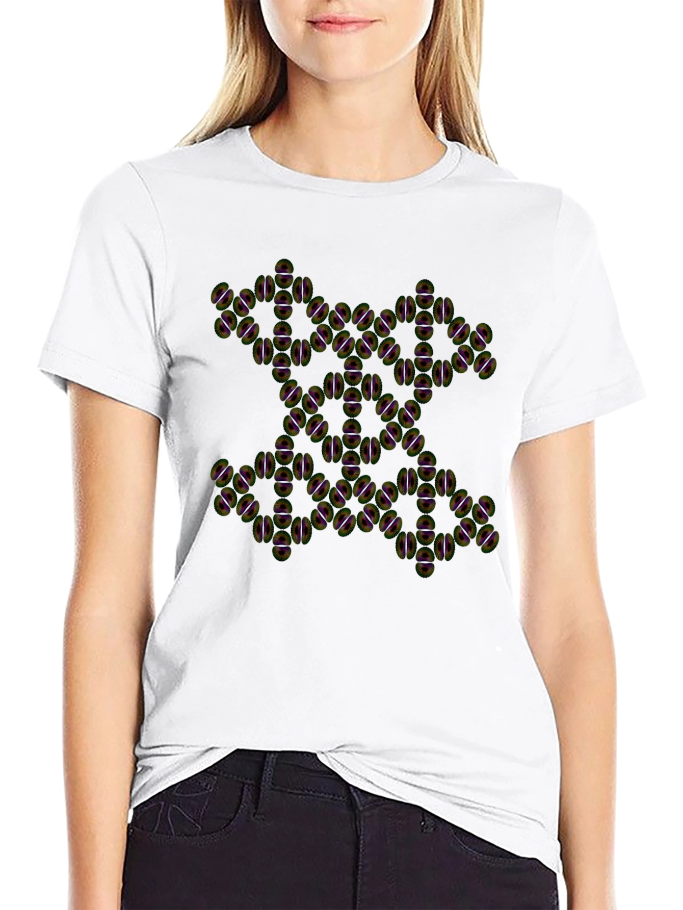 Abstract Pattern Black Tee - 9