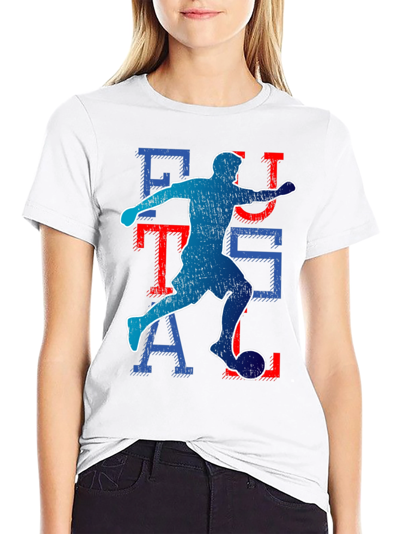 Black Futsal Player Graphic T-Shirt view 9