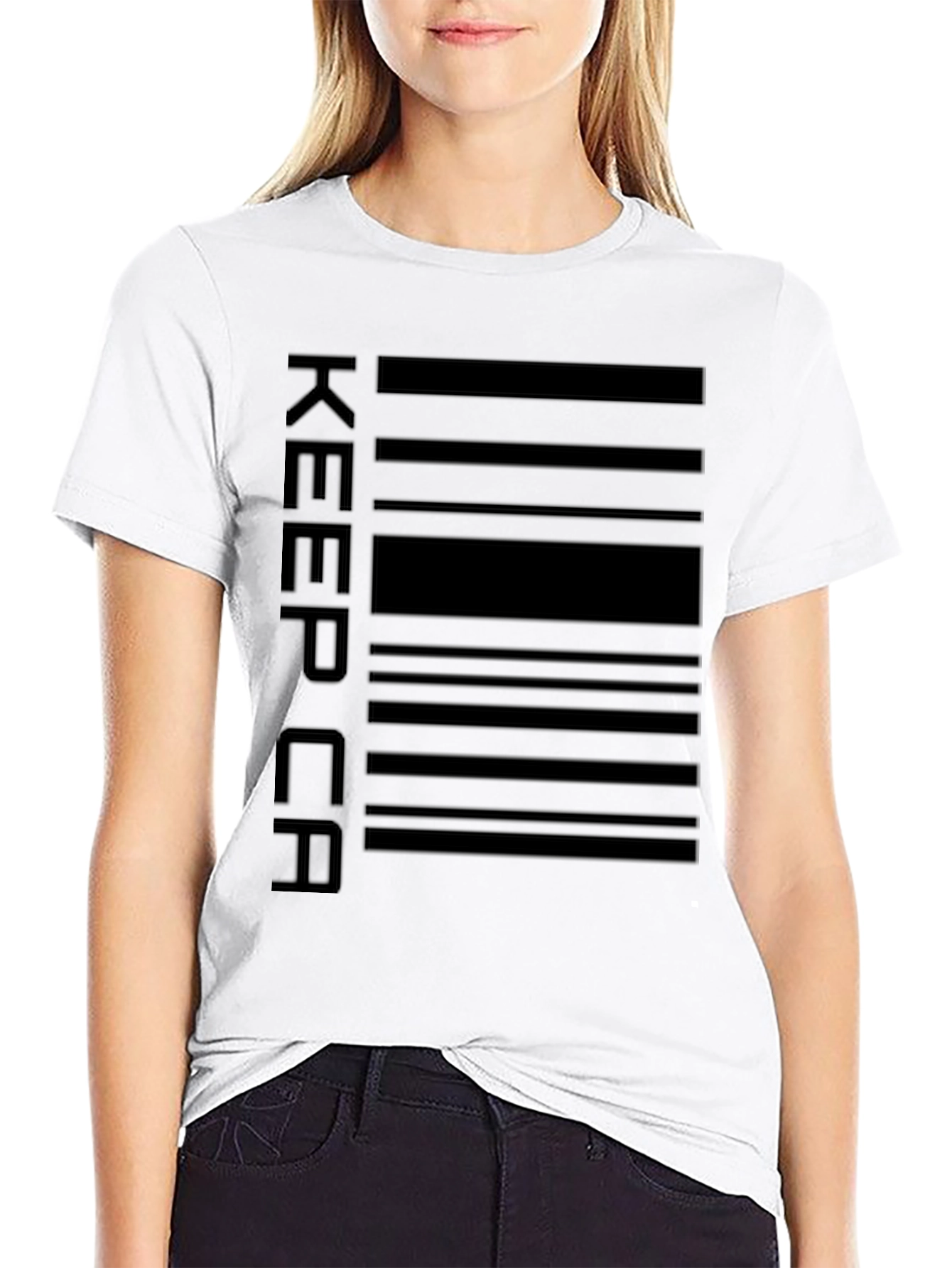 Black Keep Calm Barcode Graphic Tee - Classic Comfort view 9