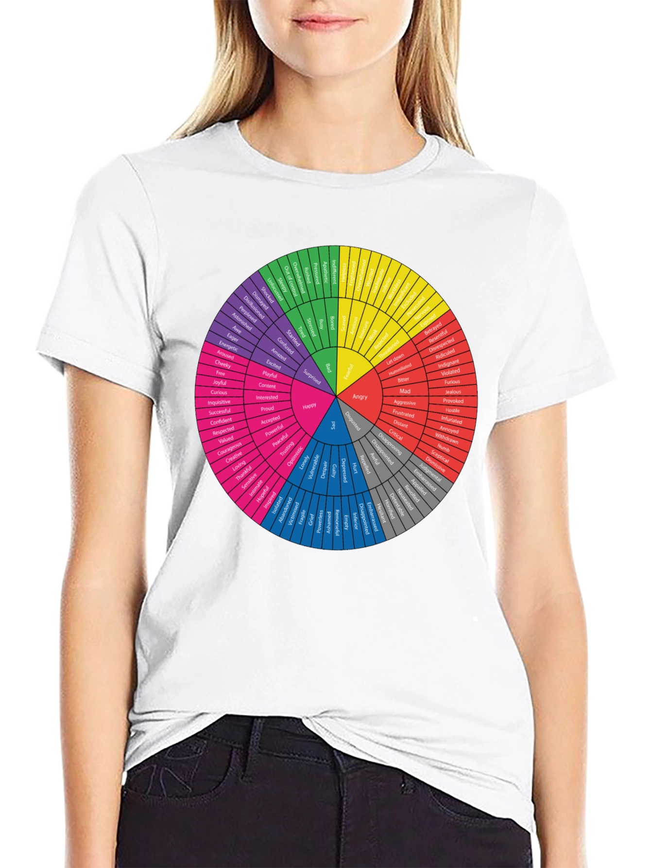 Emotional Wheel T-Shirt | Men's Black Graphic Tee - 9