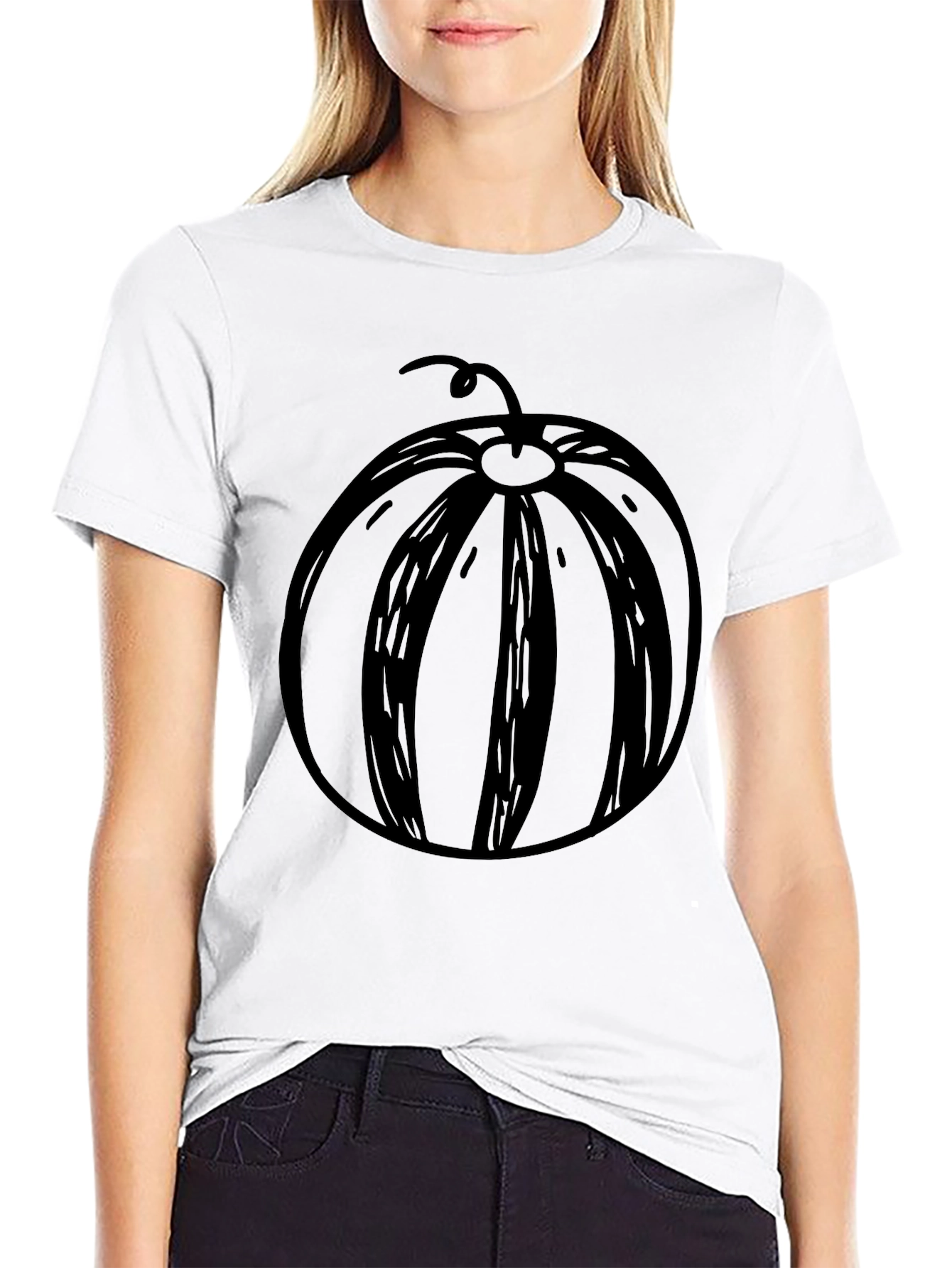 Black Whimsical Watermelon Graphic T-Shirt - Casual Cool view 9