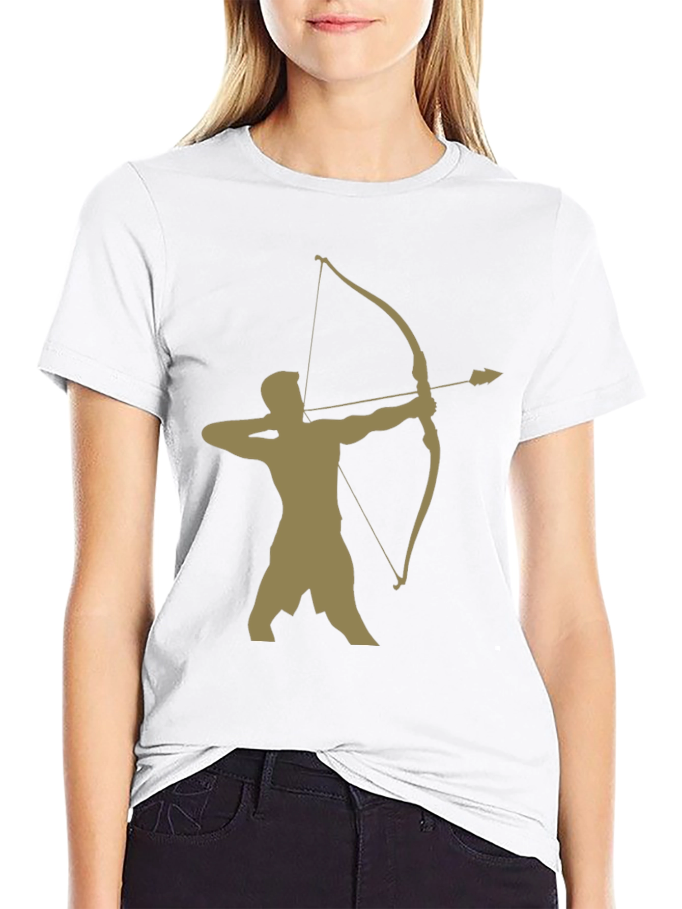Black Archer Graphic Tee - Black Cotton Blend Casual Wear view 9