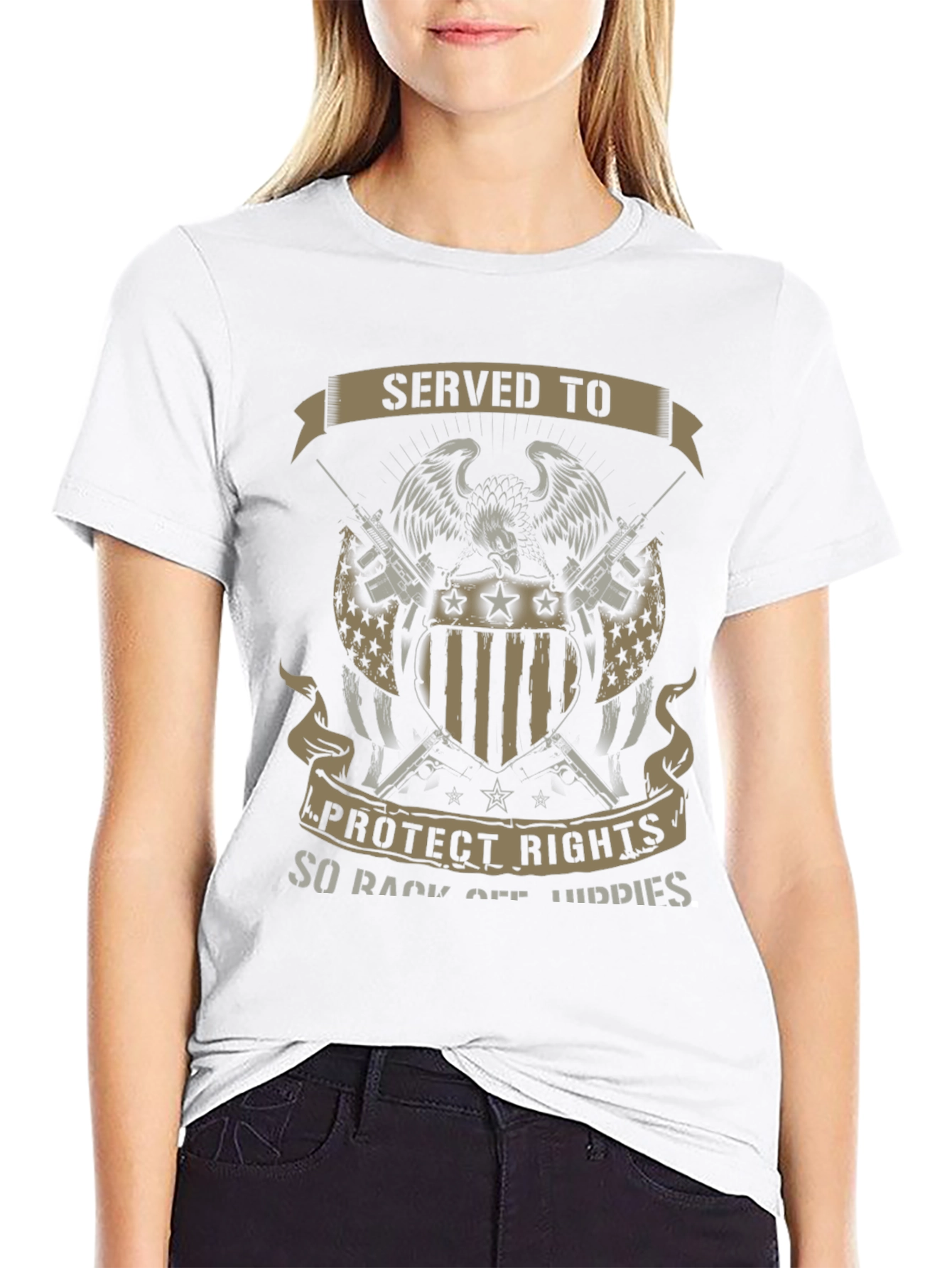 Served to Protect Rights Patriotic T-Shirt - 9