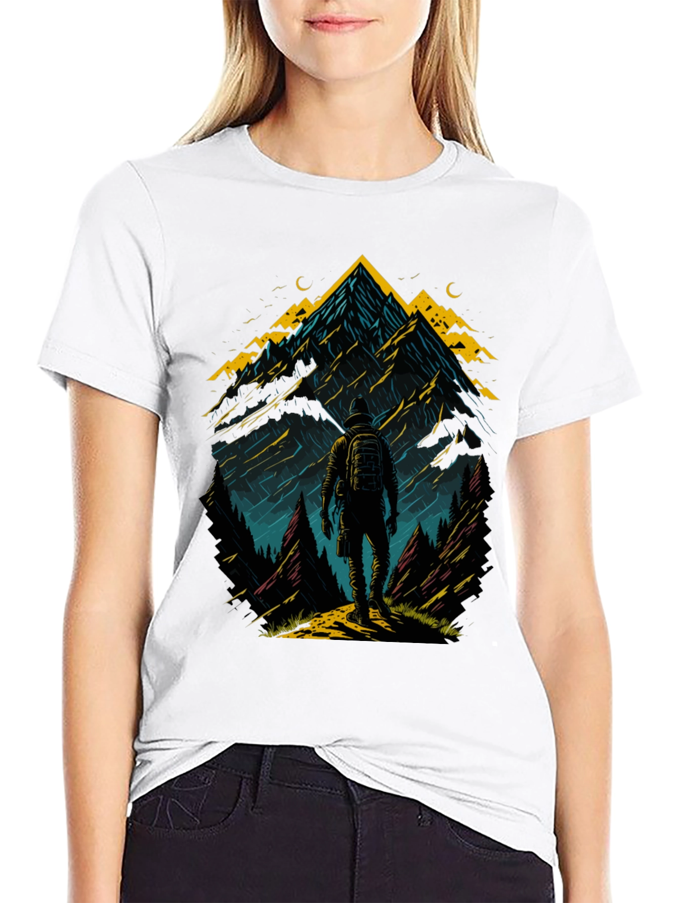 Black Mountain Adventure T-Shirt: Hiker Graphic Tee view 9