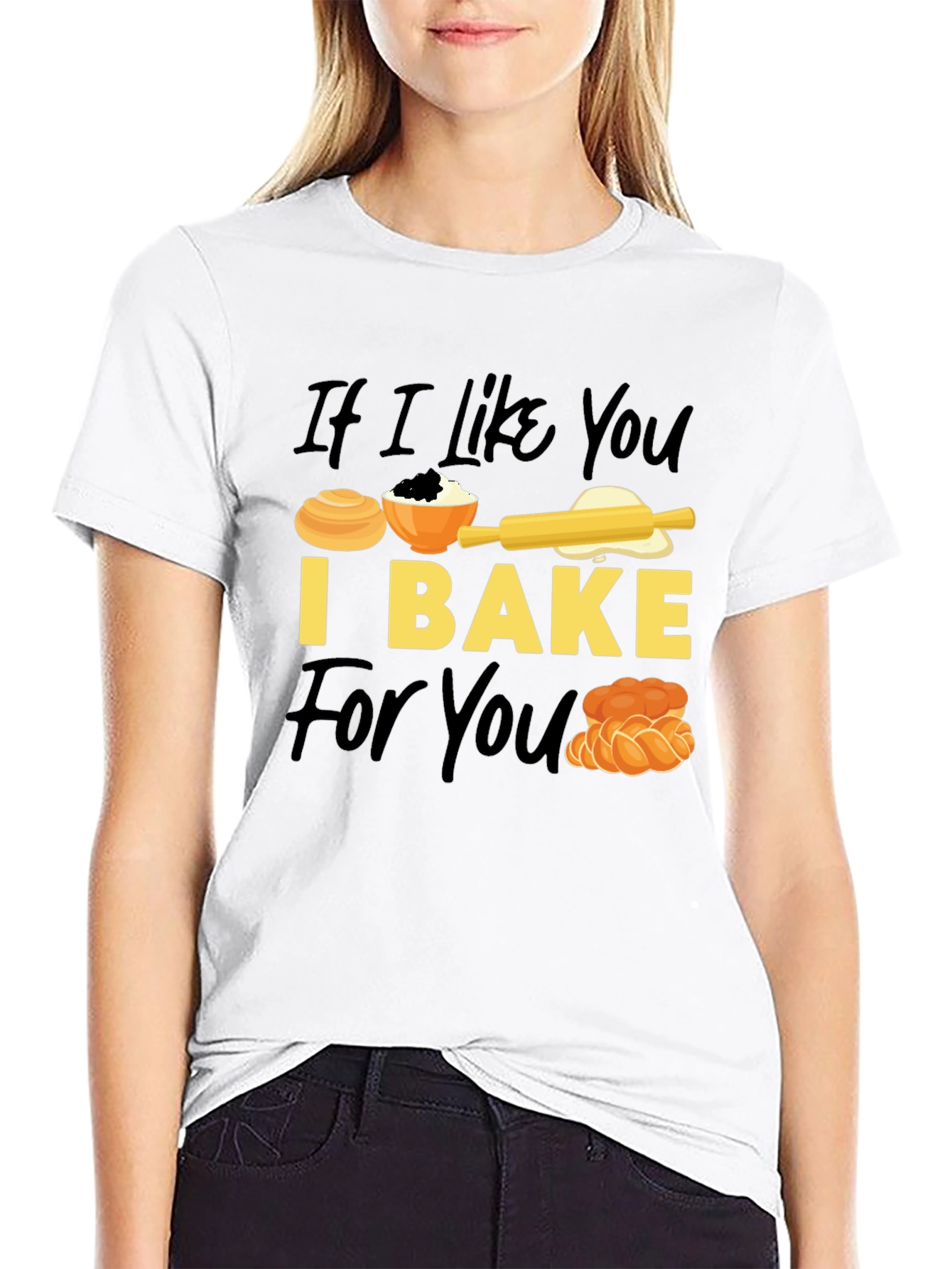Black If I Like You I Bake For You T-Shirt view 9