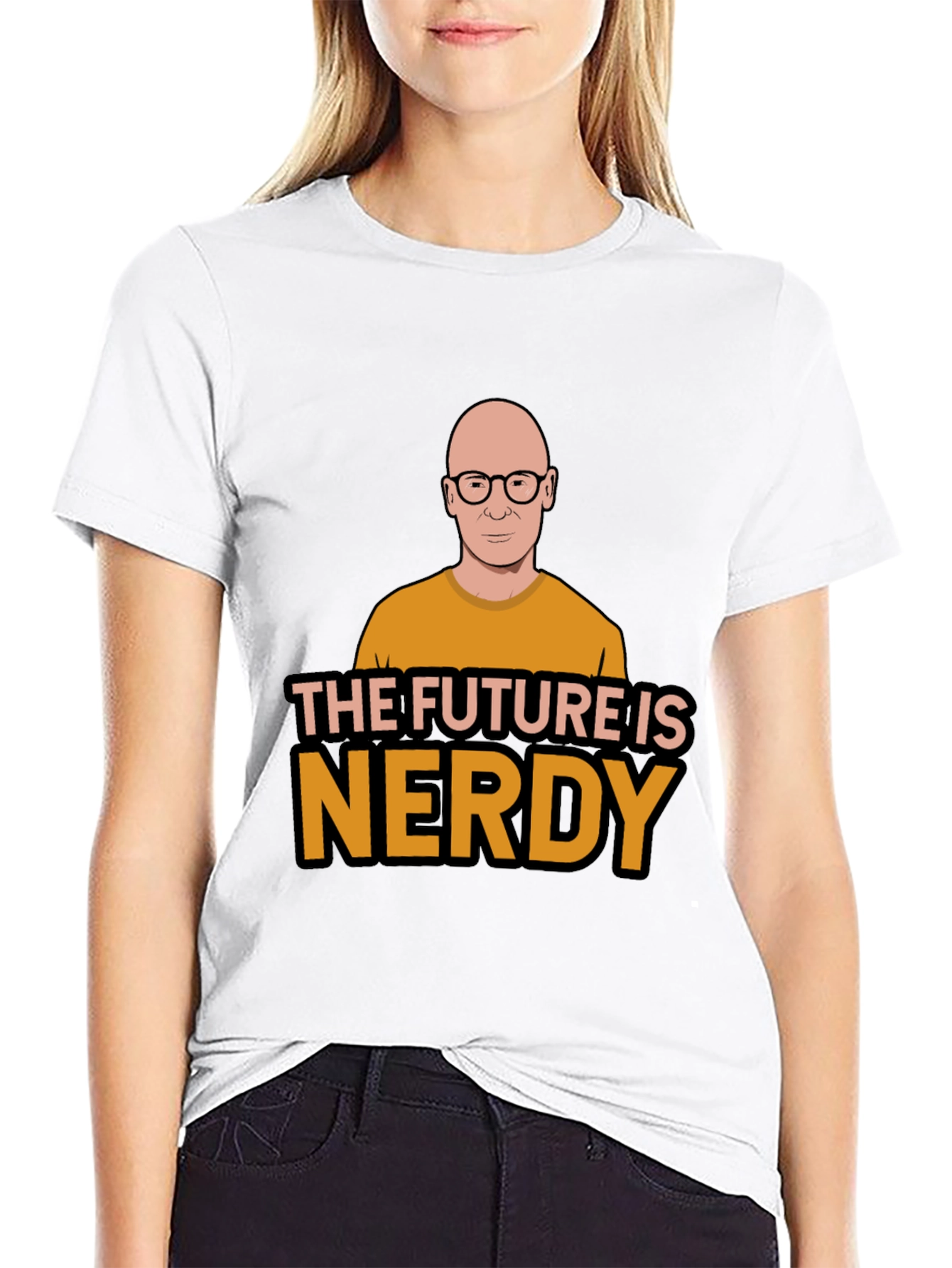 Black The Future is Nerdy Graphic T-Shirt view 9