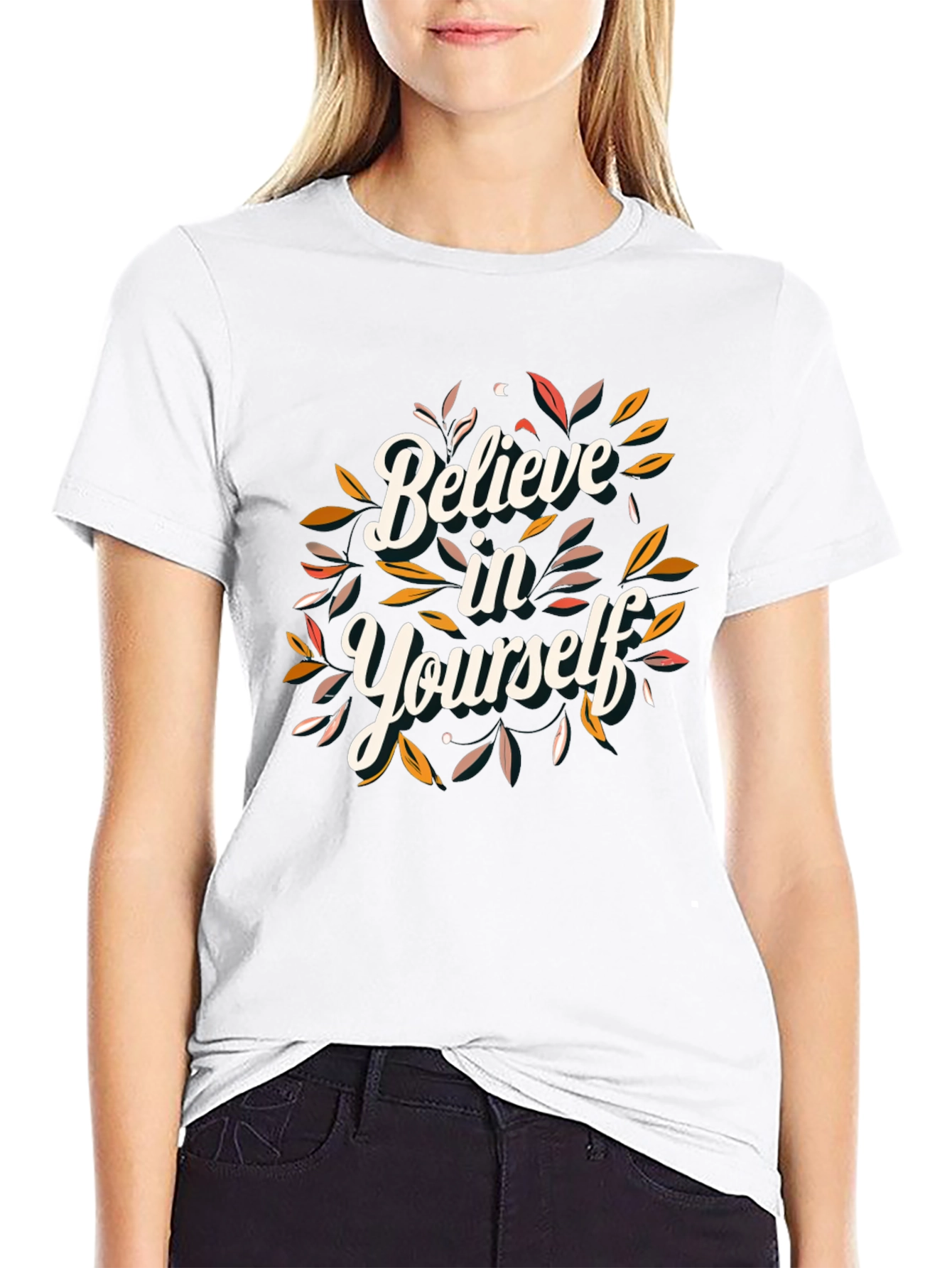 Black Believe in Yourself Graphic Tee view 9