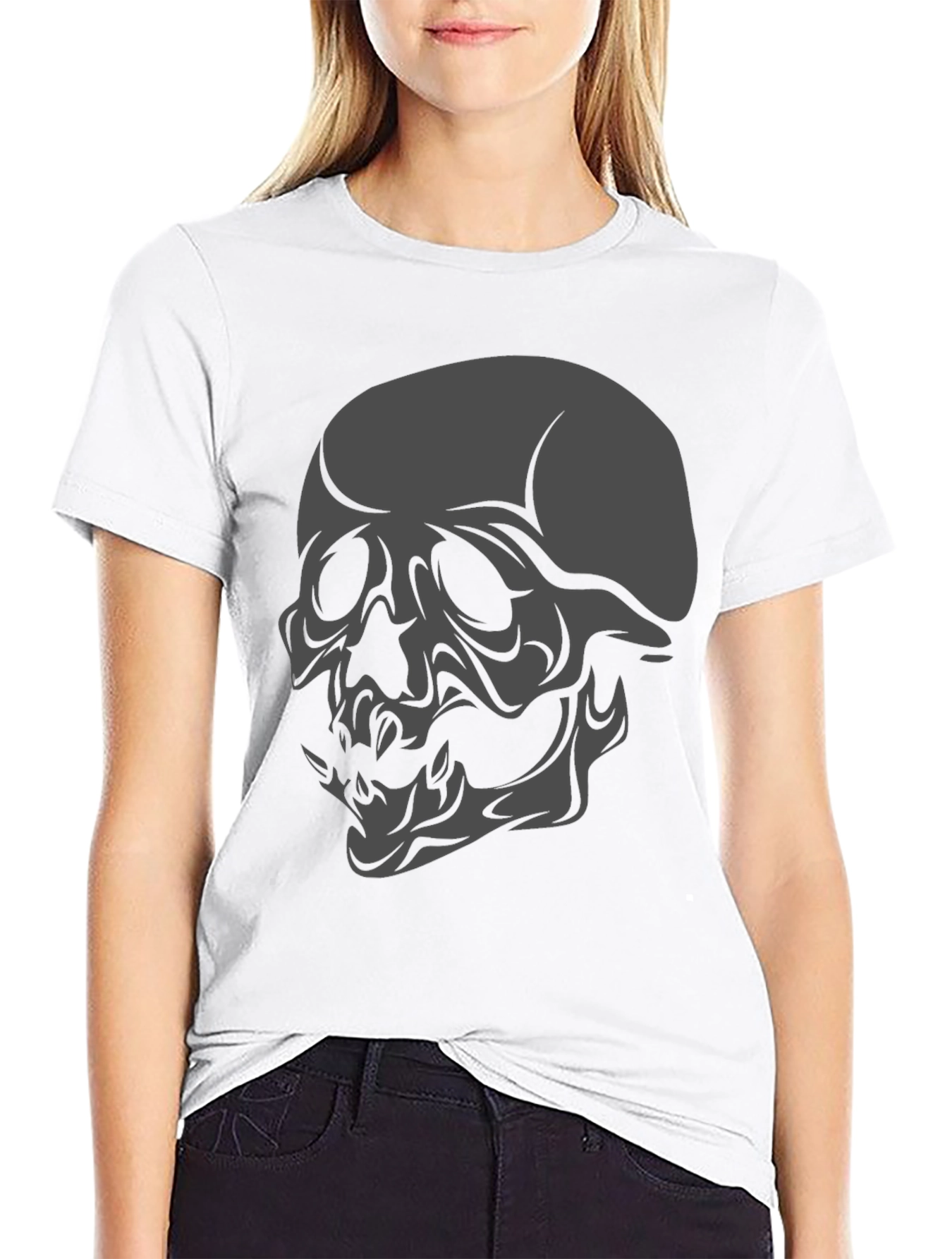Black Skull Graphic Black T-Shirt view 9