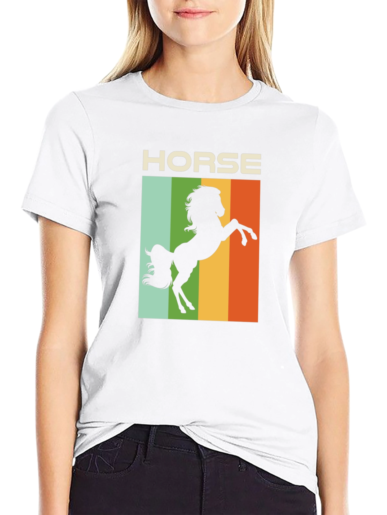 Black Retro Horse T-Shirt - Equestrian Style view 9