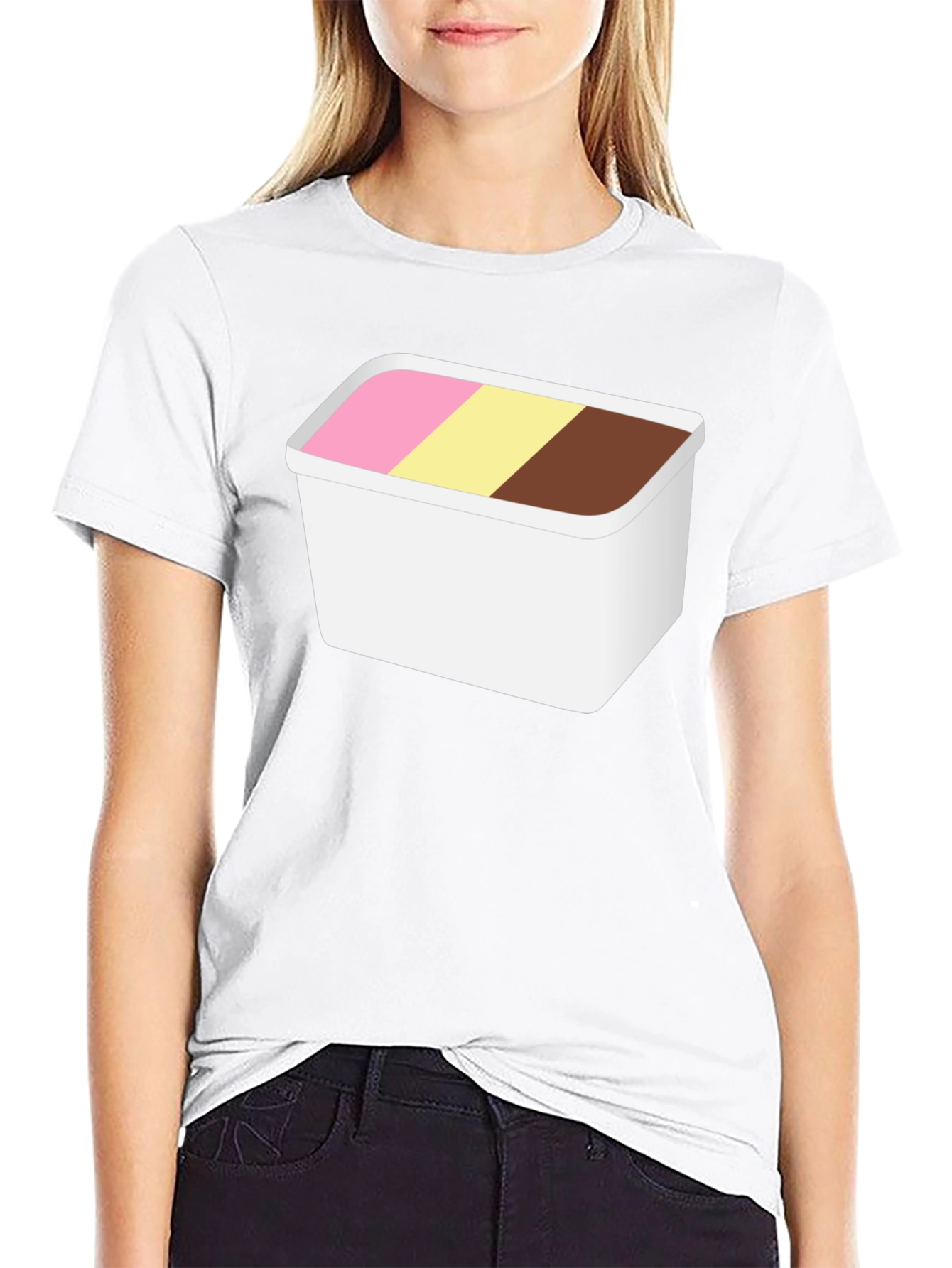 Black Ice Cream Tub Graphic Tee - Cool Novelty Shirt view 9