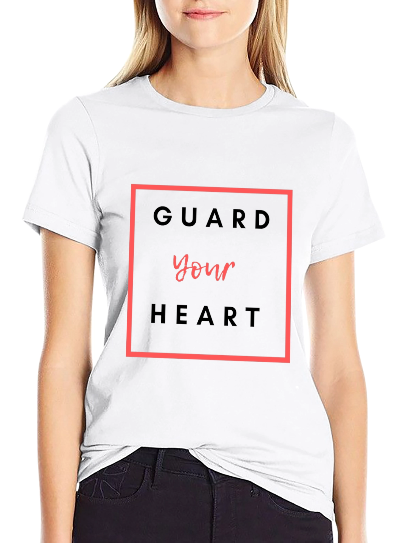 Black Guard Your Heart Graphic Tee - Stylish Unisex T-Shirt view 9