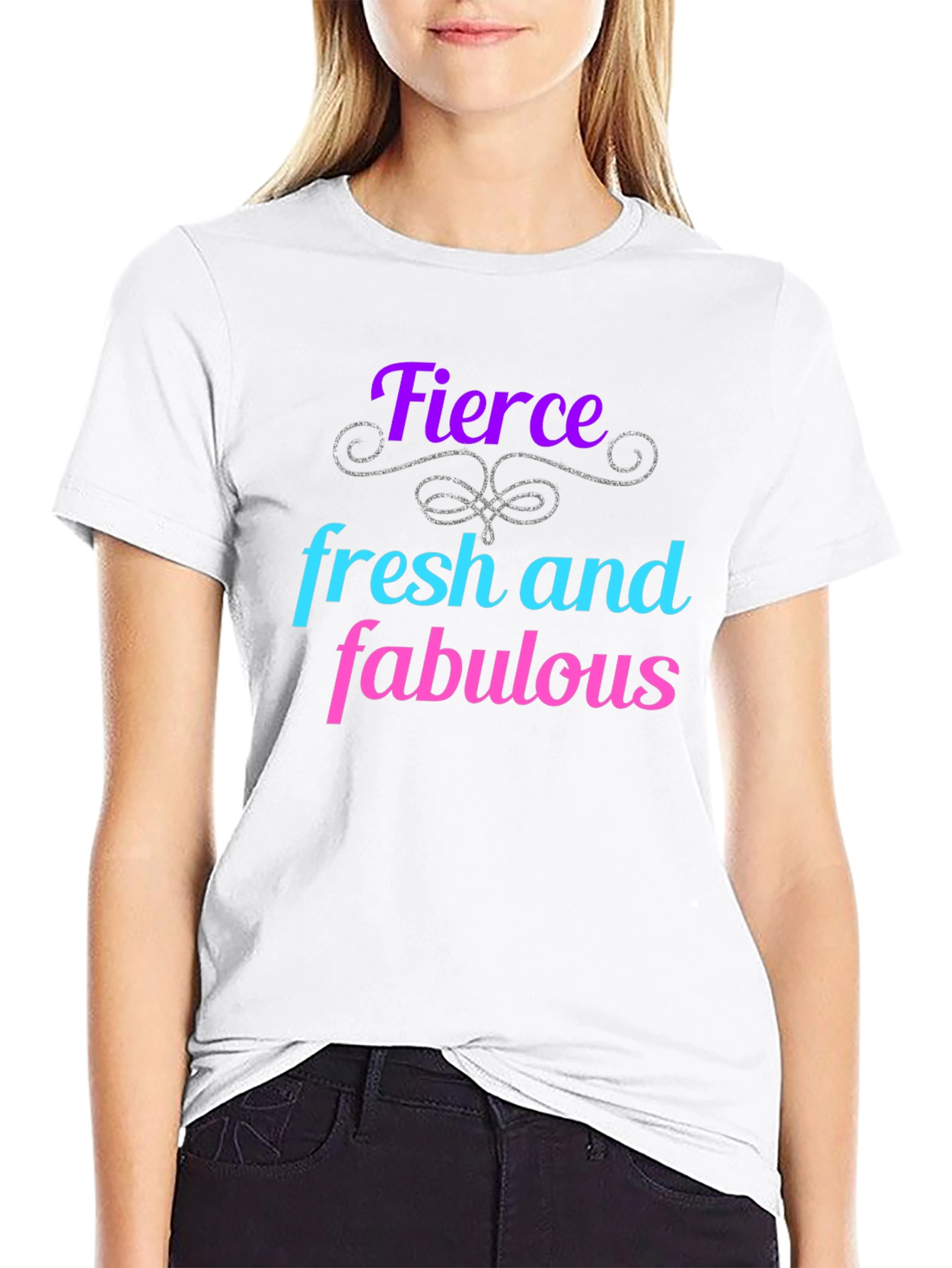 Black Fierce Fresh Fabulous Graphic Tee - Black view 9