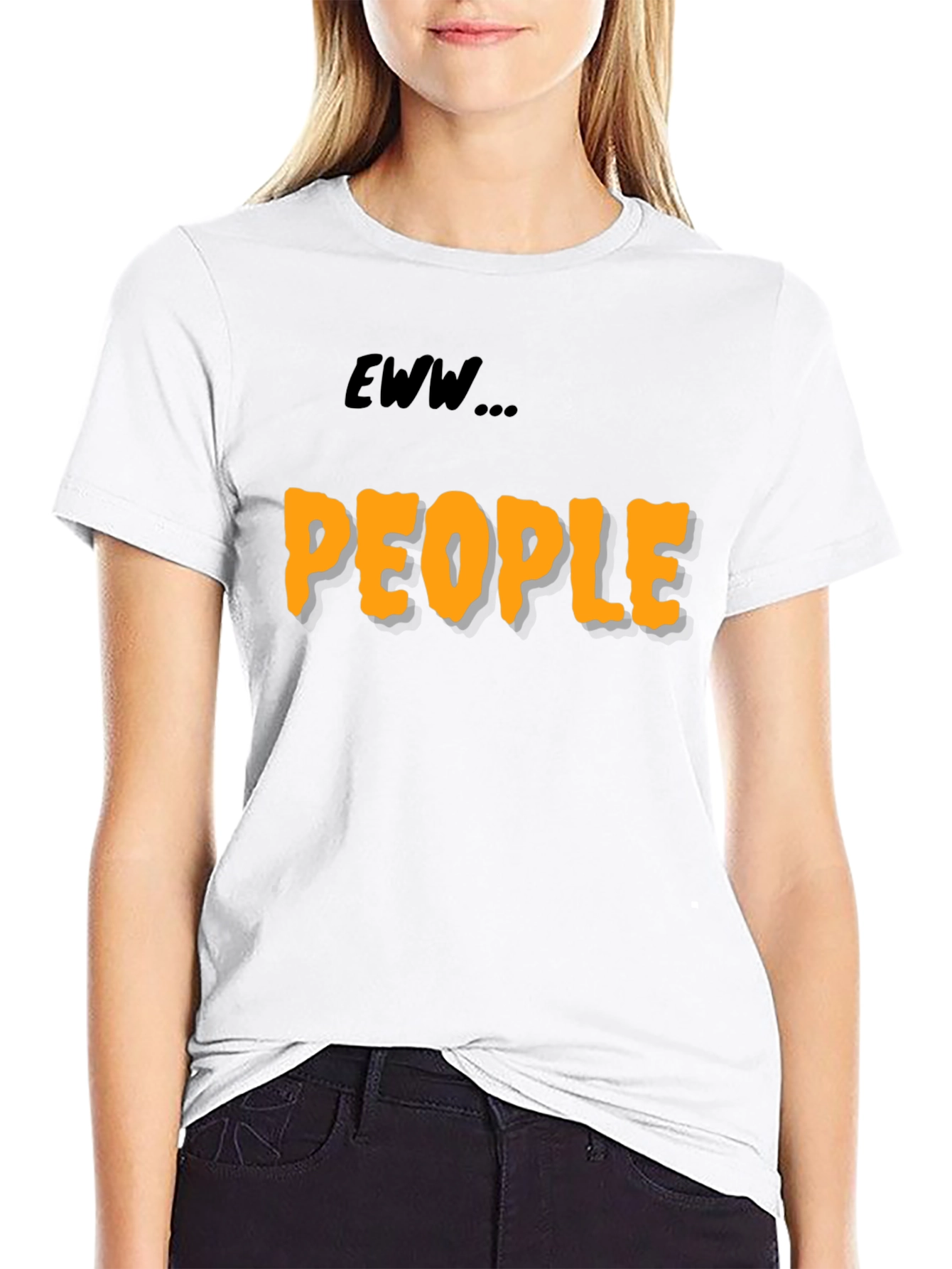 Black Eww People Graphic Tee - Black Cotton Comfort view 9