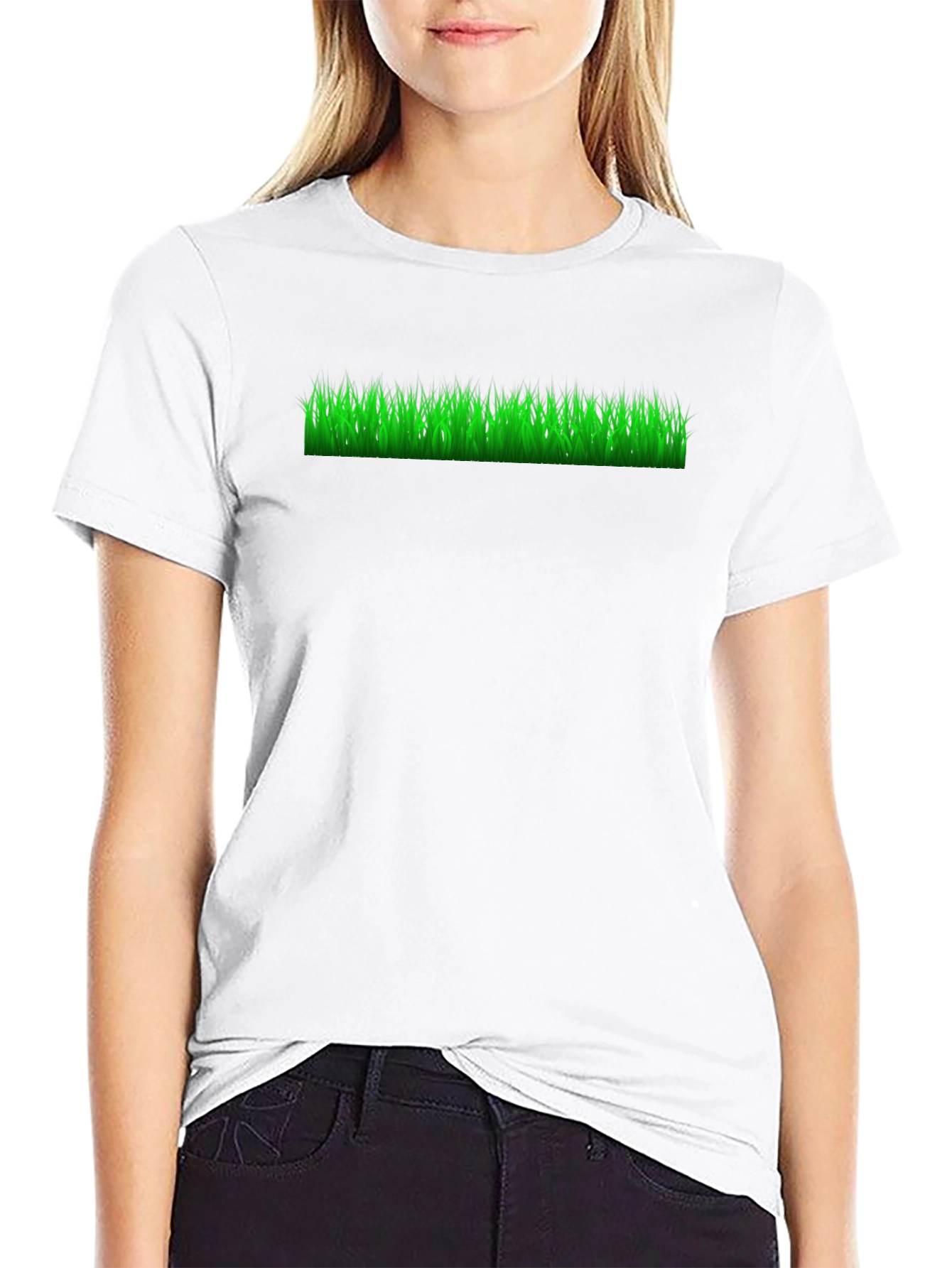 Black Green Grass Graphic Black T-Shirt view 9