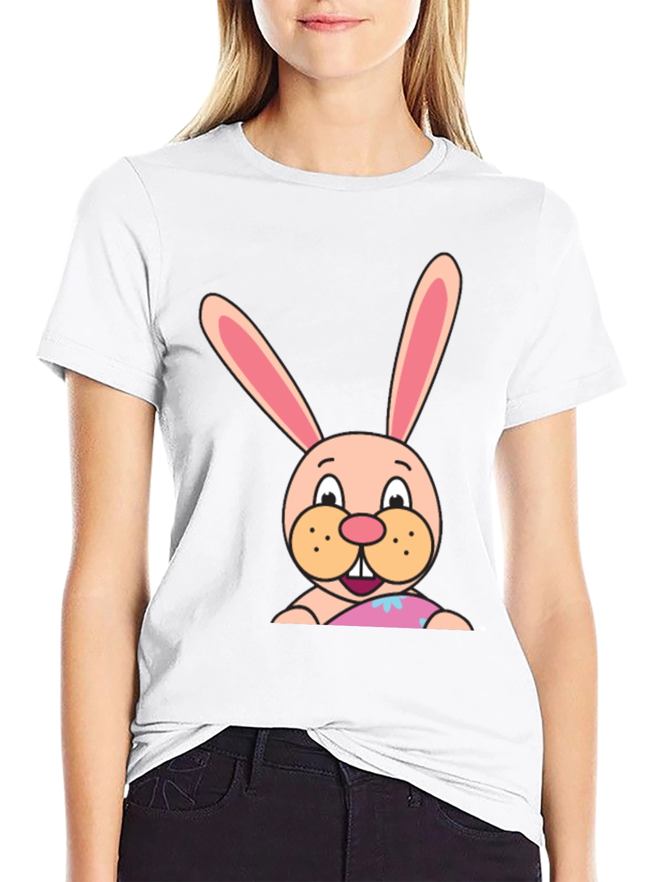 Black Bunny Graphic Tee - Soft Cotton Blend view 9
