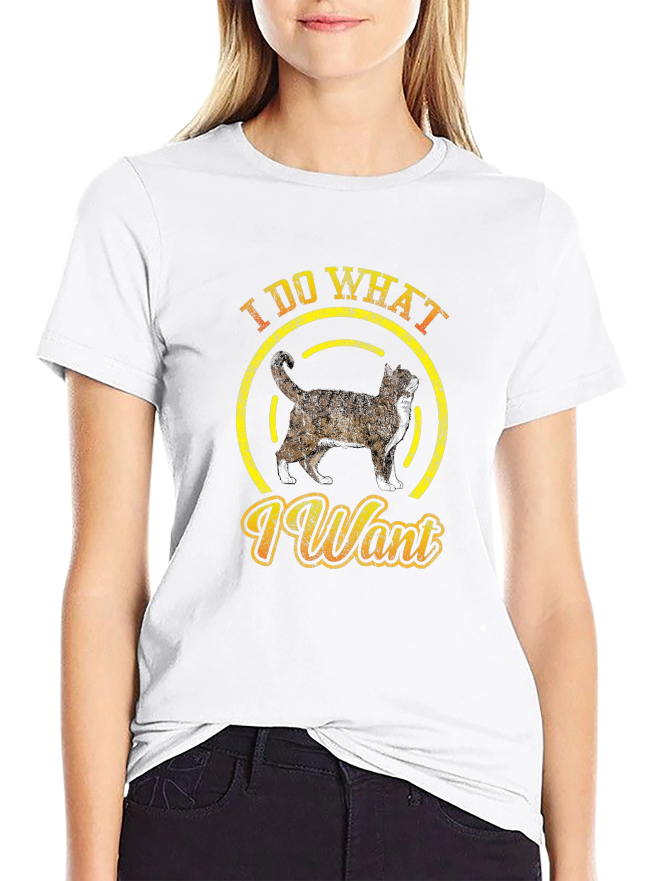Black I Do What I Want Cat T-Shirt Funny Graphic Tee view 9