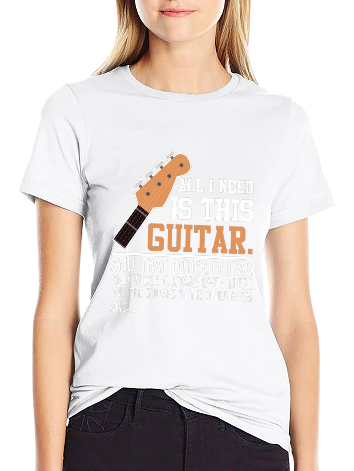 Black All I Need Is This Guitar Graphic Tee view 9
