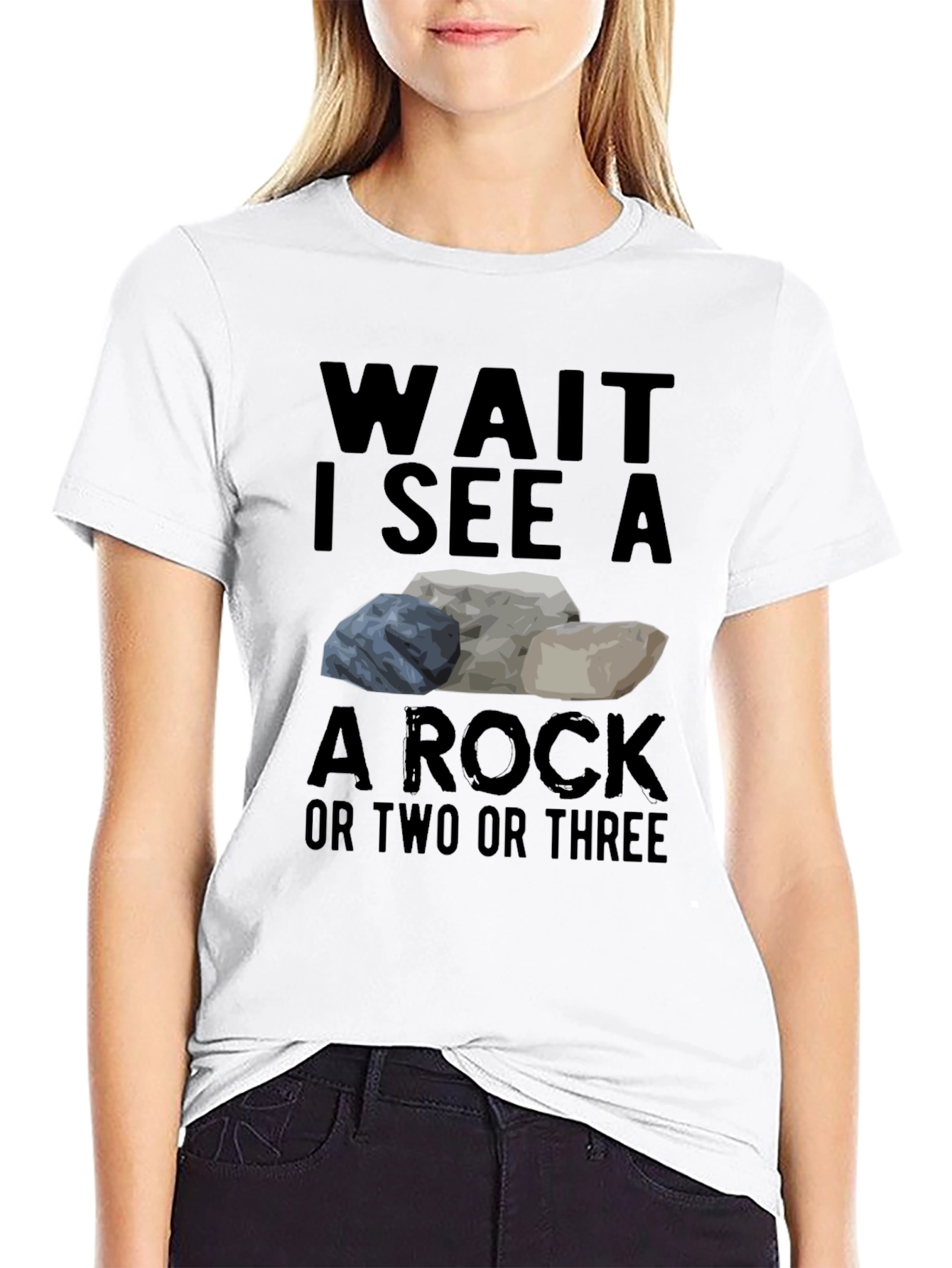 Black Wait I See a Rock T-Shirt Funny Geology Tee view 9