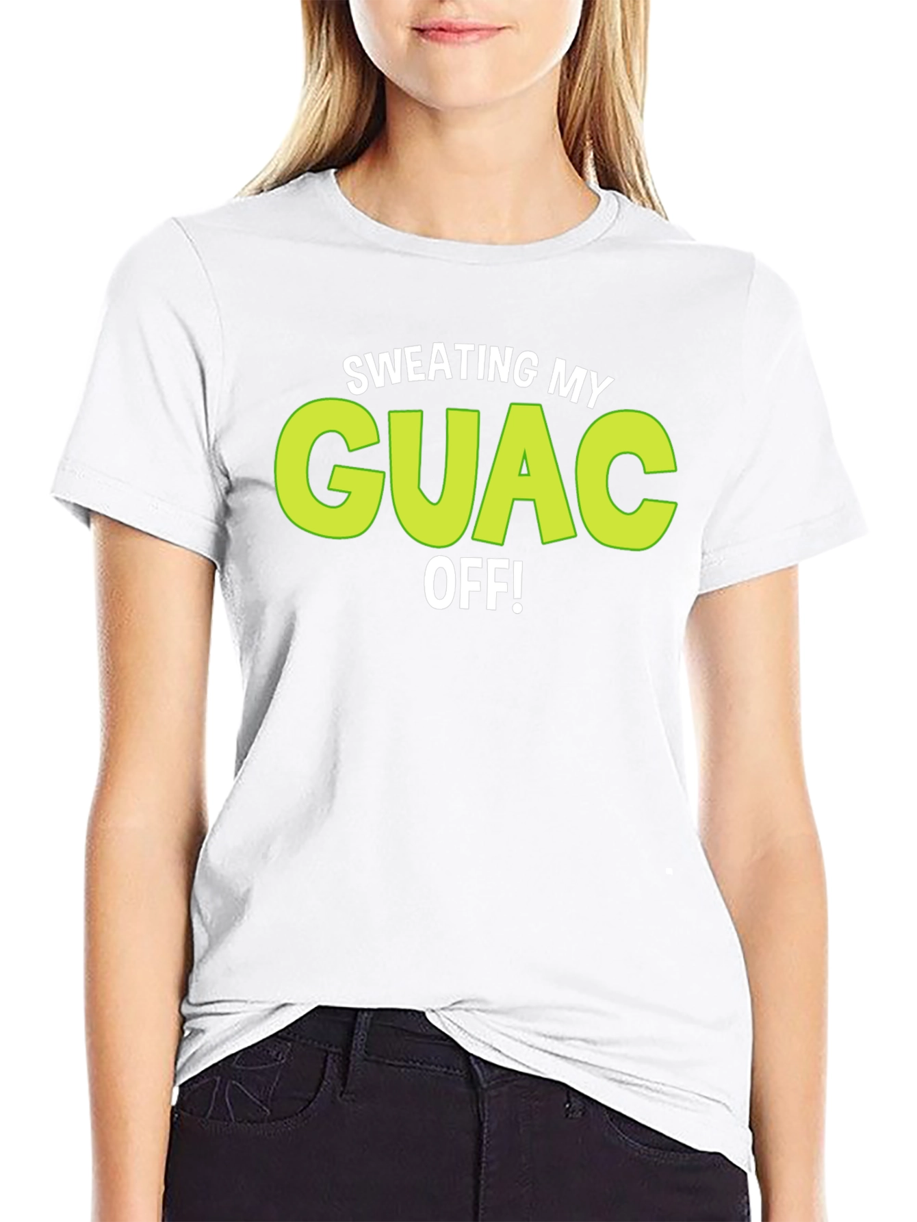 Black Sweating My Guac Off! Funny Graphic Tee view 9