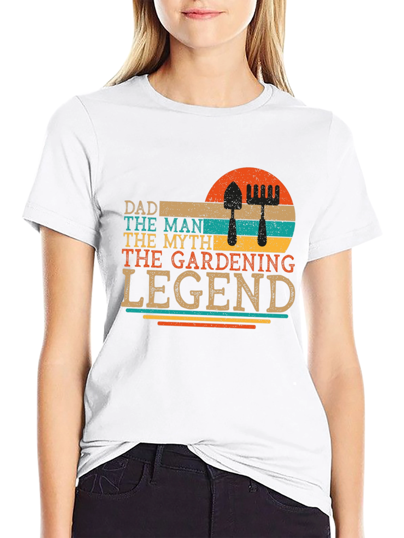Black Dad Gardening Legend Retro Graphic Tee view 9