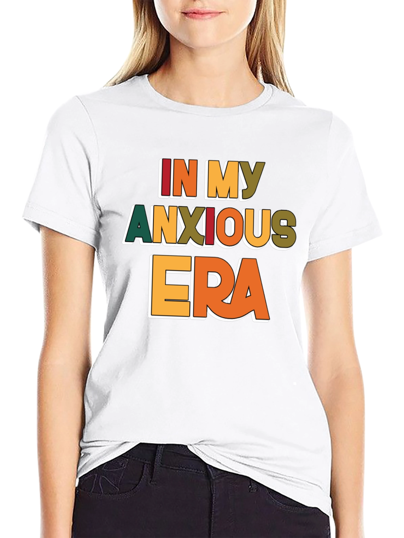 Black In My Anxious Era T-Shirt - Trendy Graphic Tee view 9