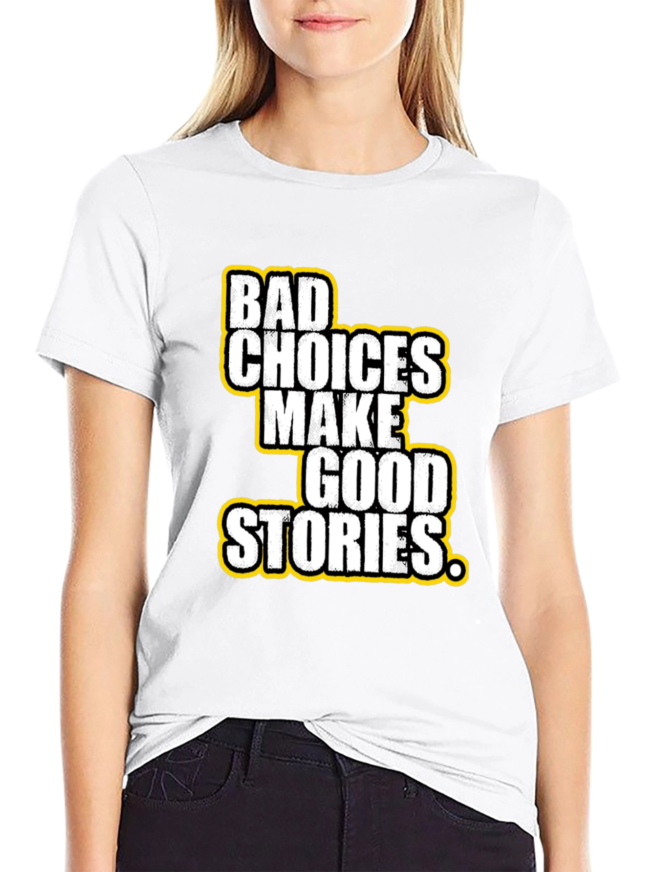Black Bad Choices Good Stories Graphic Tee view 9