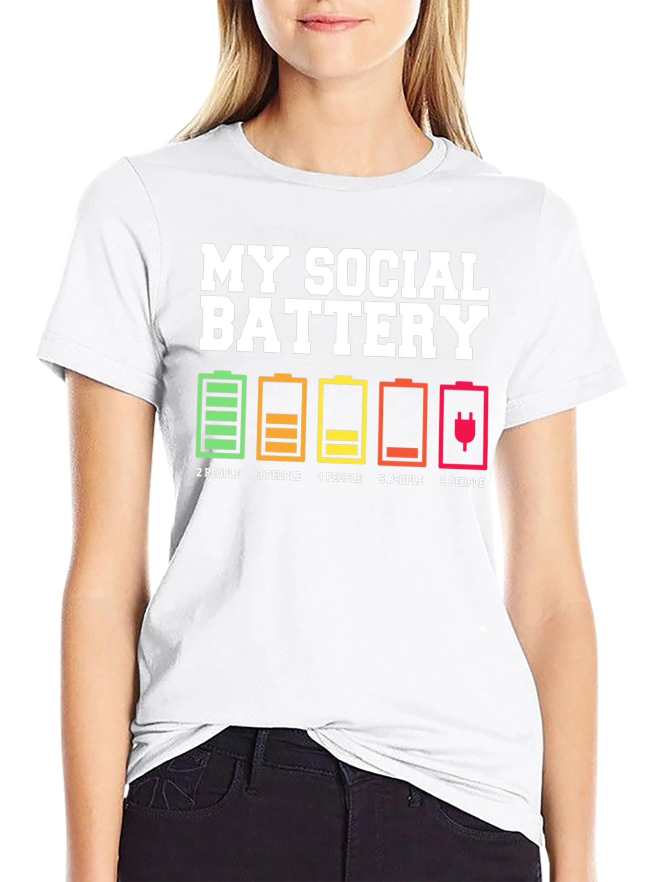 Black My Social Battery T-Shirt - Introvert Humor Tee view 9