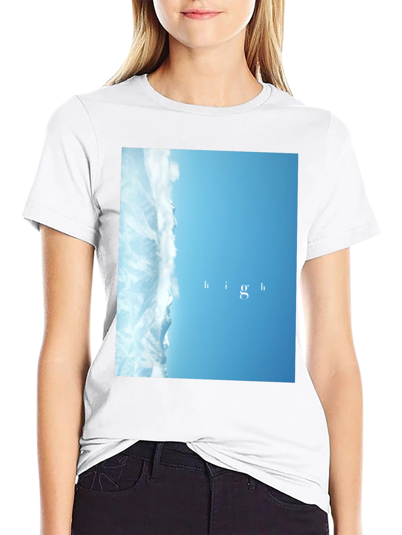 Black High Sky Graphic Black T-Shirt view 9