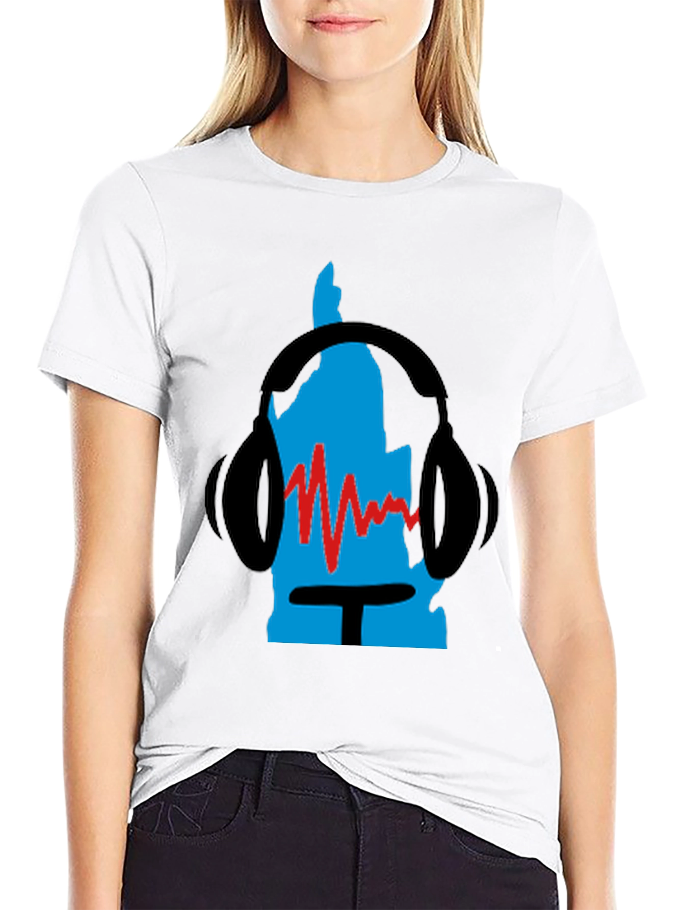 Black Retro Music Headphone Graphic Tee - Black view 9
