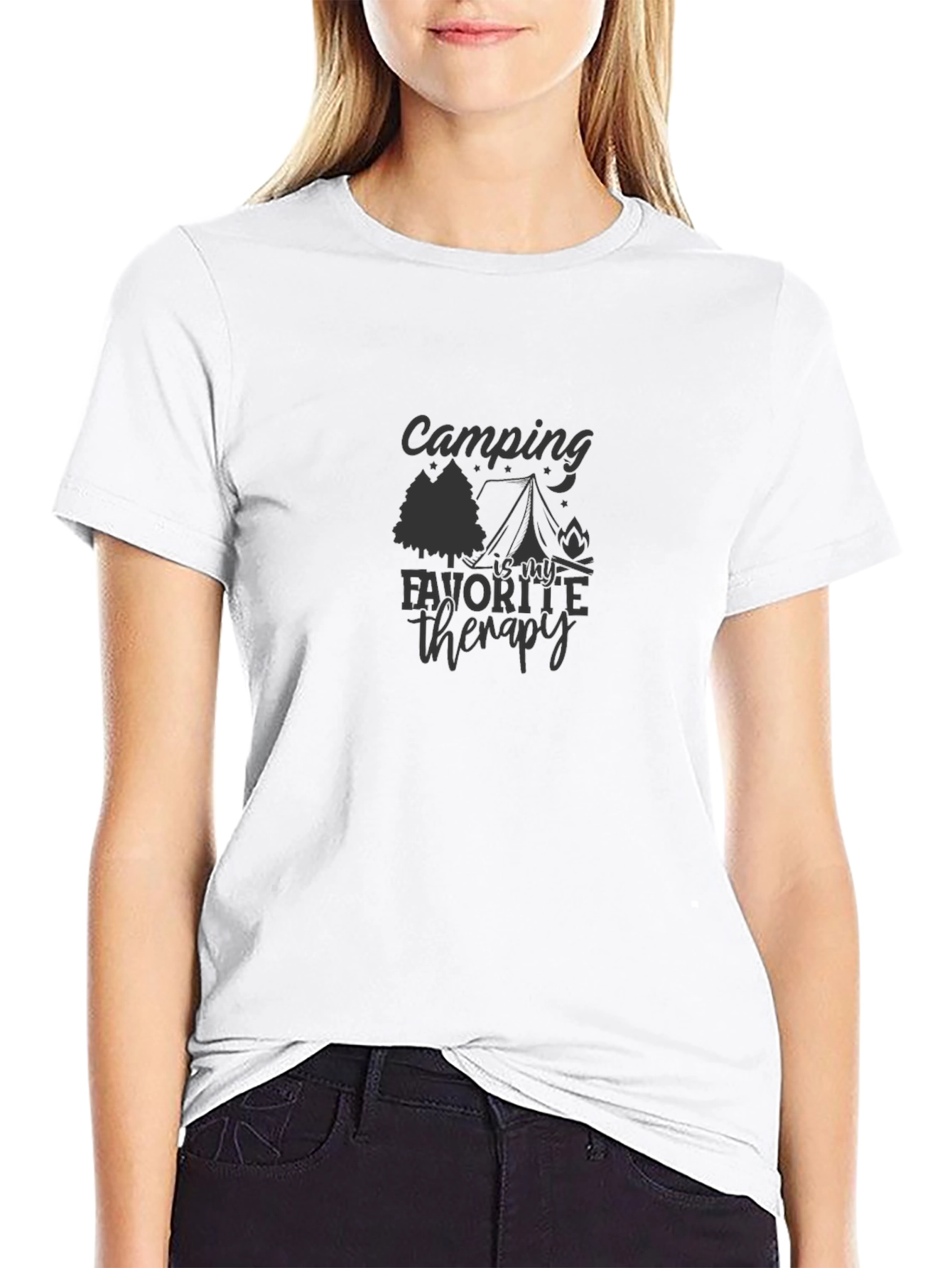 Black Camping Is My Favorite Therapy T-Shirt view 9