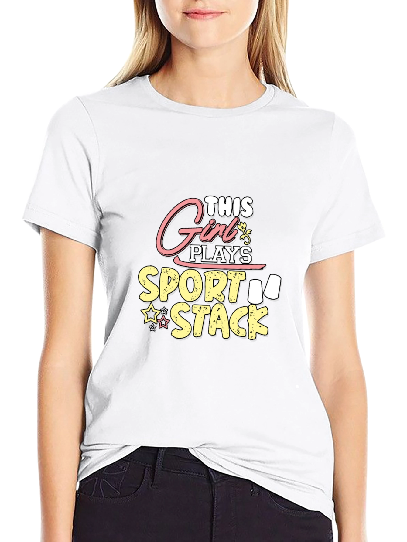 Black Girl Sport Stack T-Shirt - Novelty Tee view 9