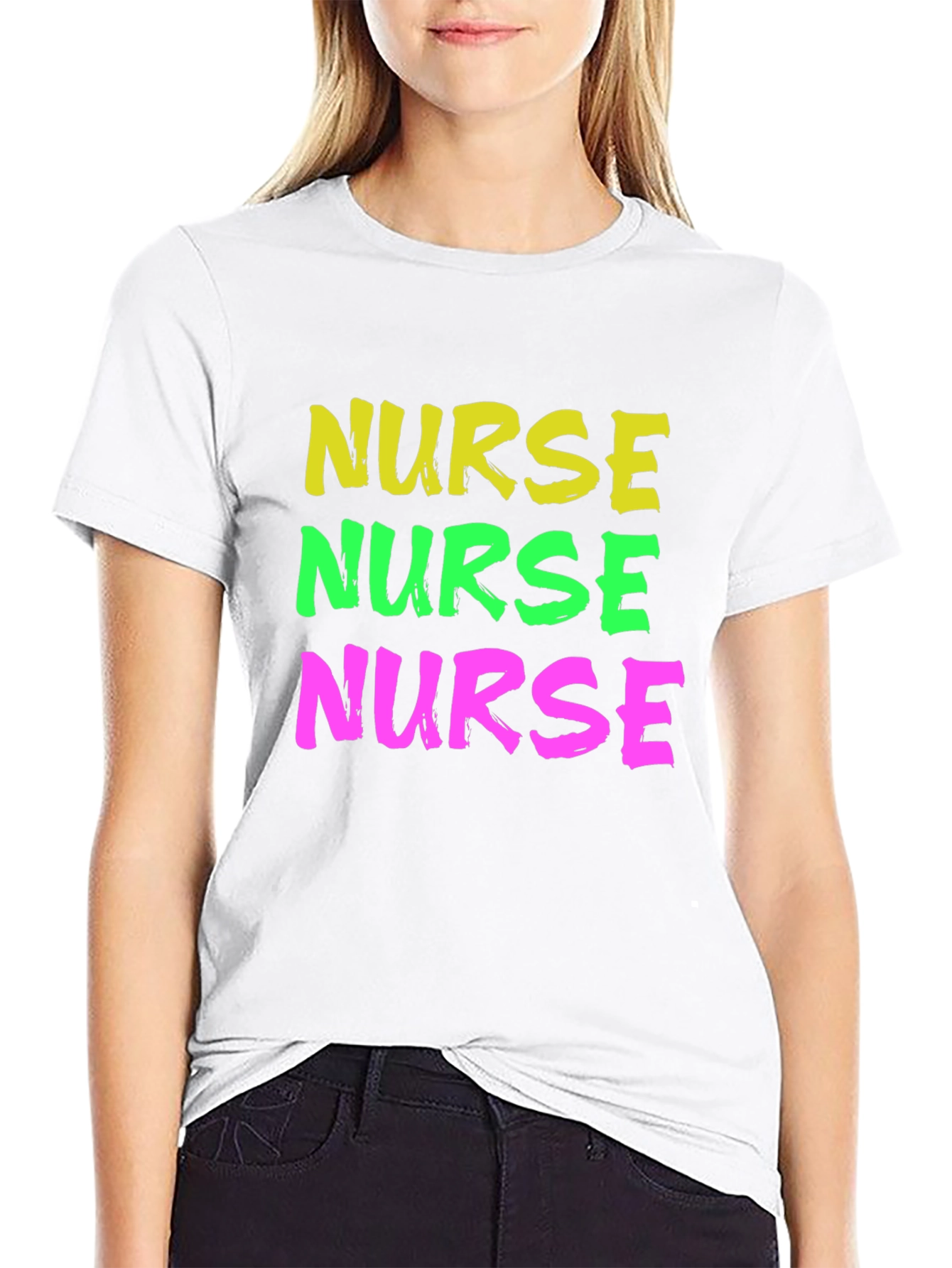 Black Nurse Stack Graphic Tee - Black Cotton view 9