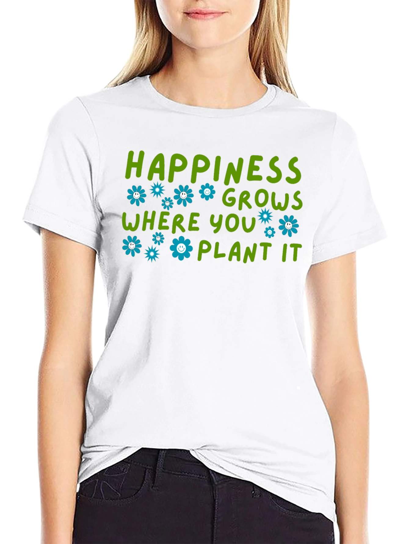 Black Happiness Grows Where You Plant It T-Shirt view 9
