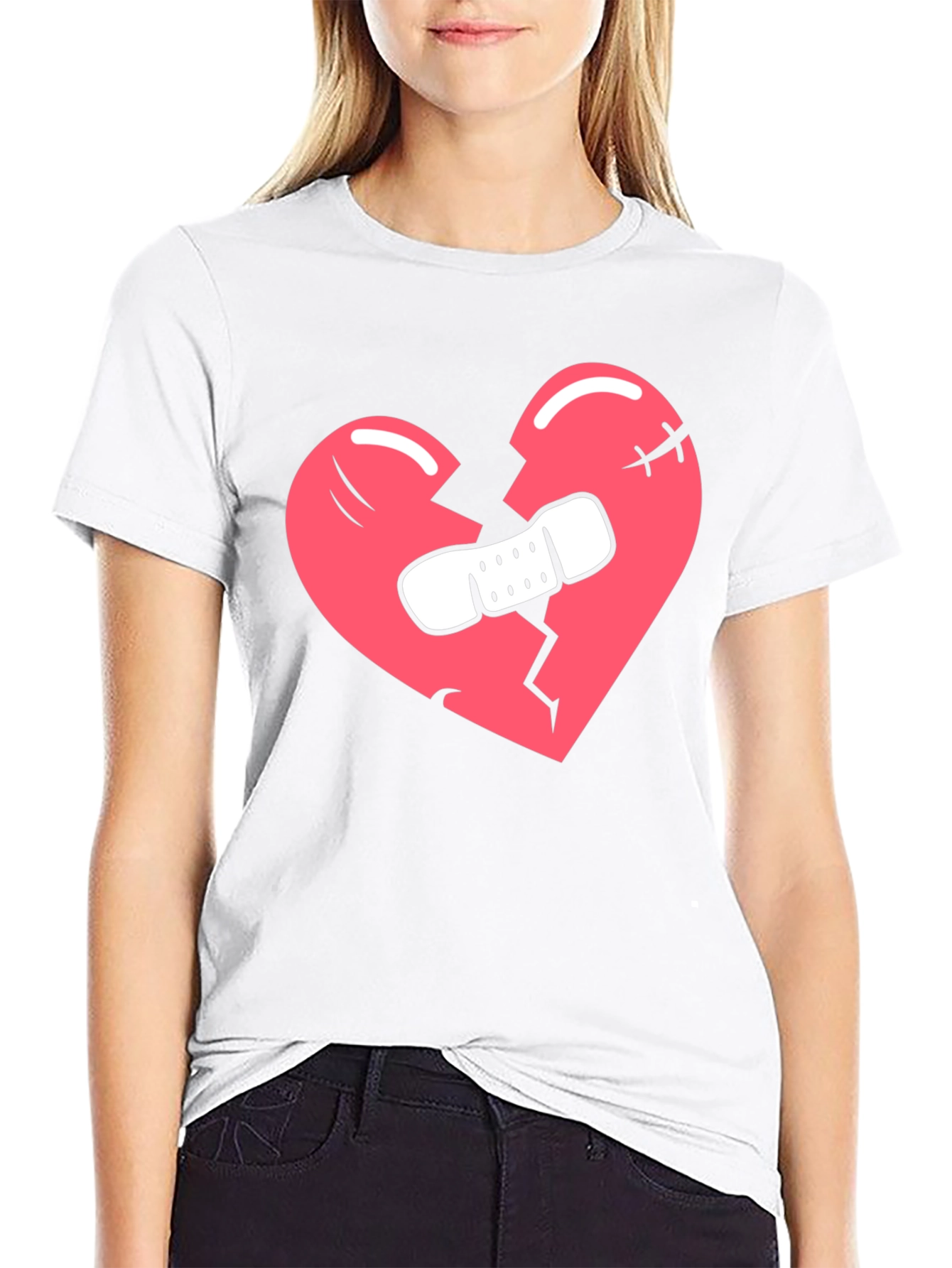 Black Broken Heart T-Shirt - Black Graphic Tee view 9
