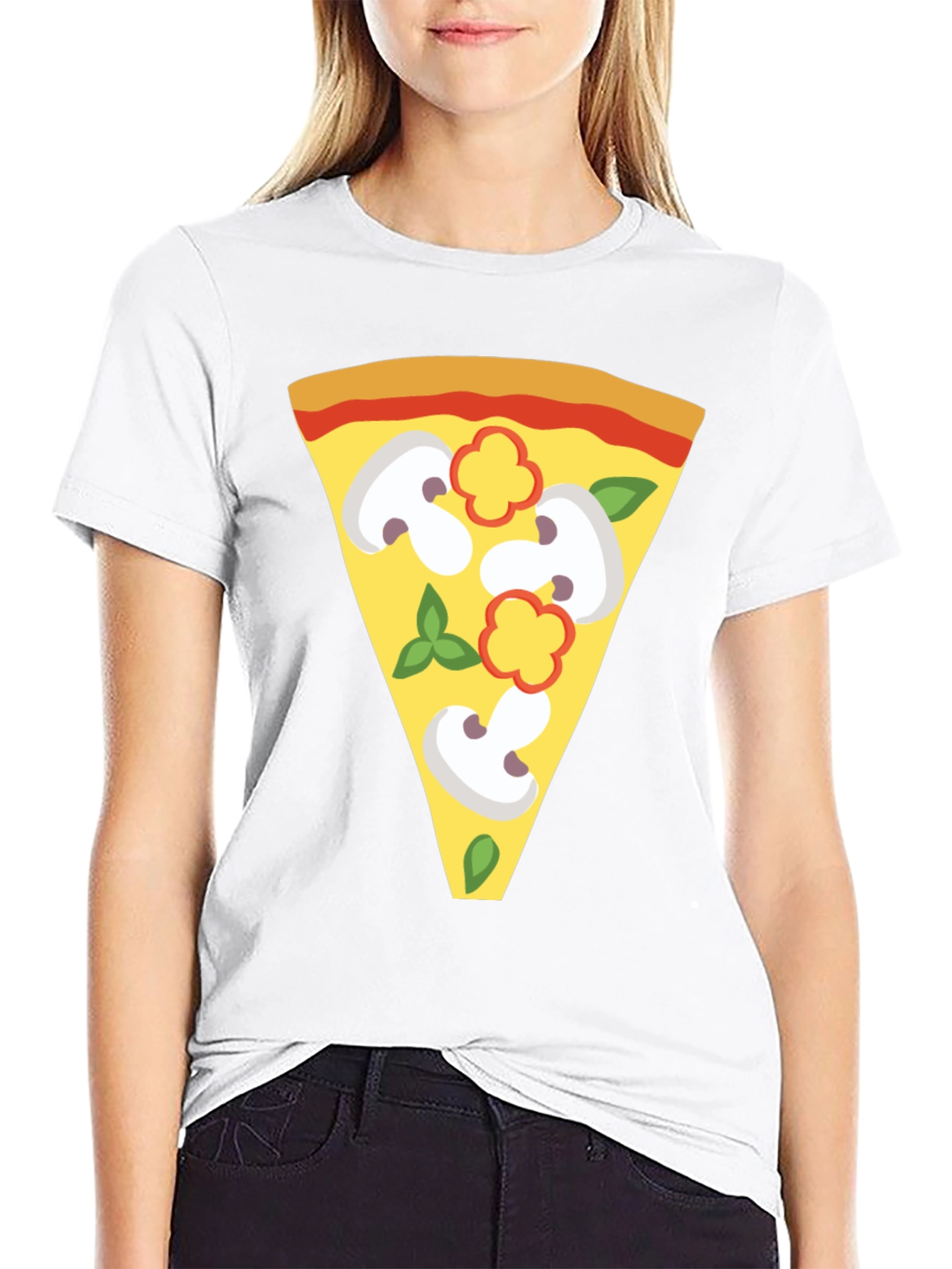 Black Pizza Slice Graphic Tee - Unique Foodie T-Shirt view 9