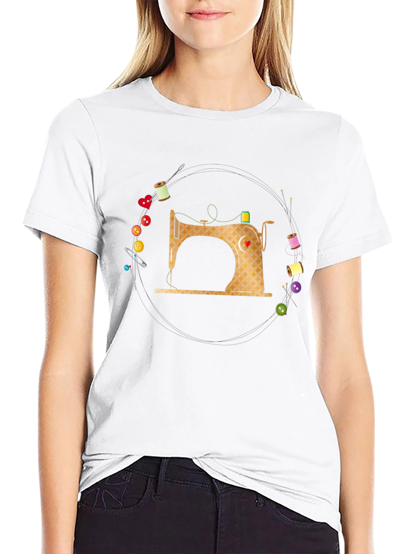 Black Sewing Machine T-Shirt - Creative Apparel view 9