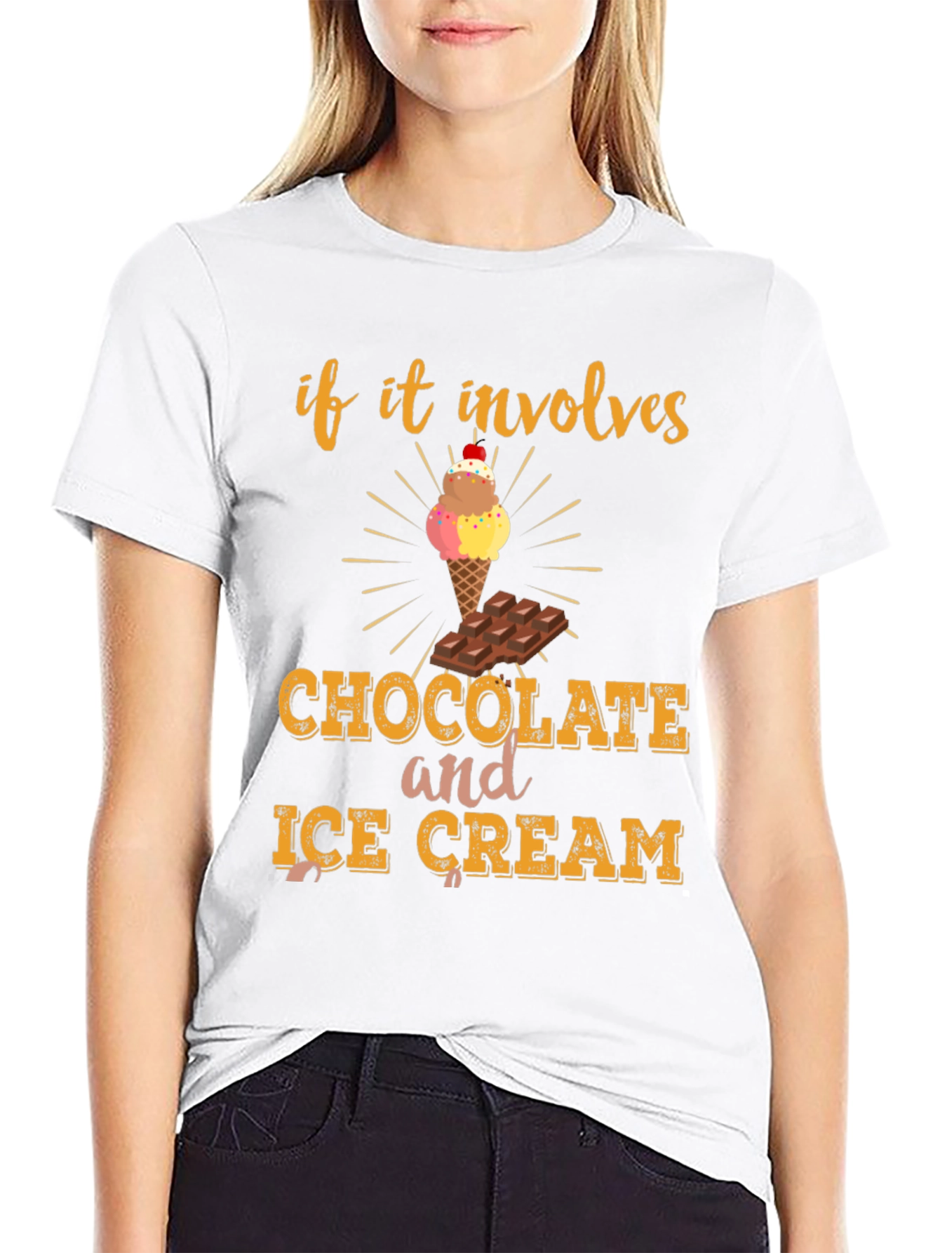 Black Chocolate and Ice Cream Graphic Tee view 9