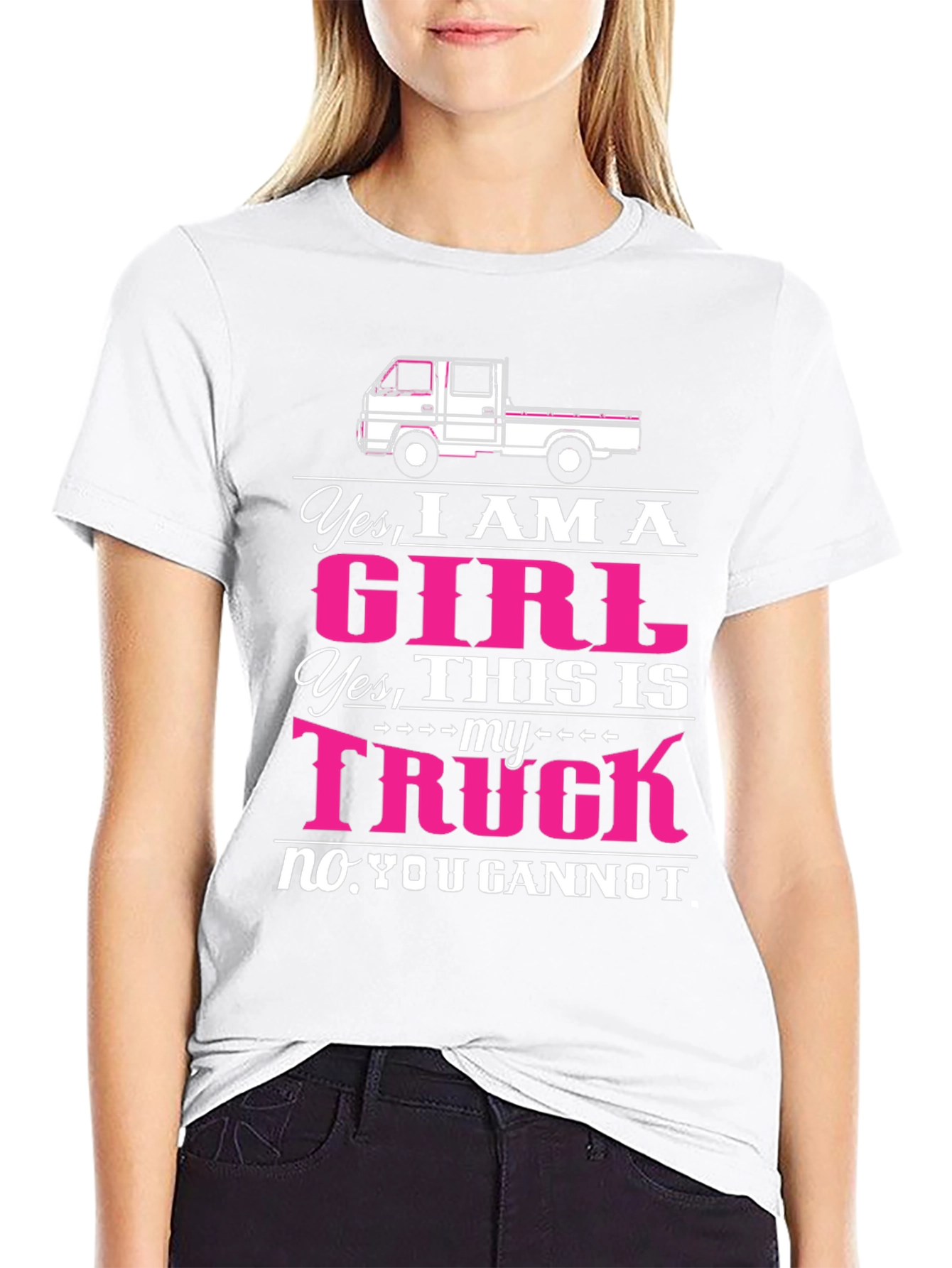 Black Girl Truck T-Shirt - Yes I am a Girl Truck Tee view 9