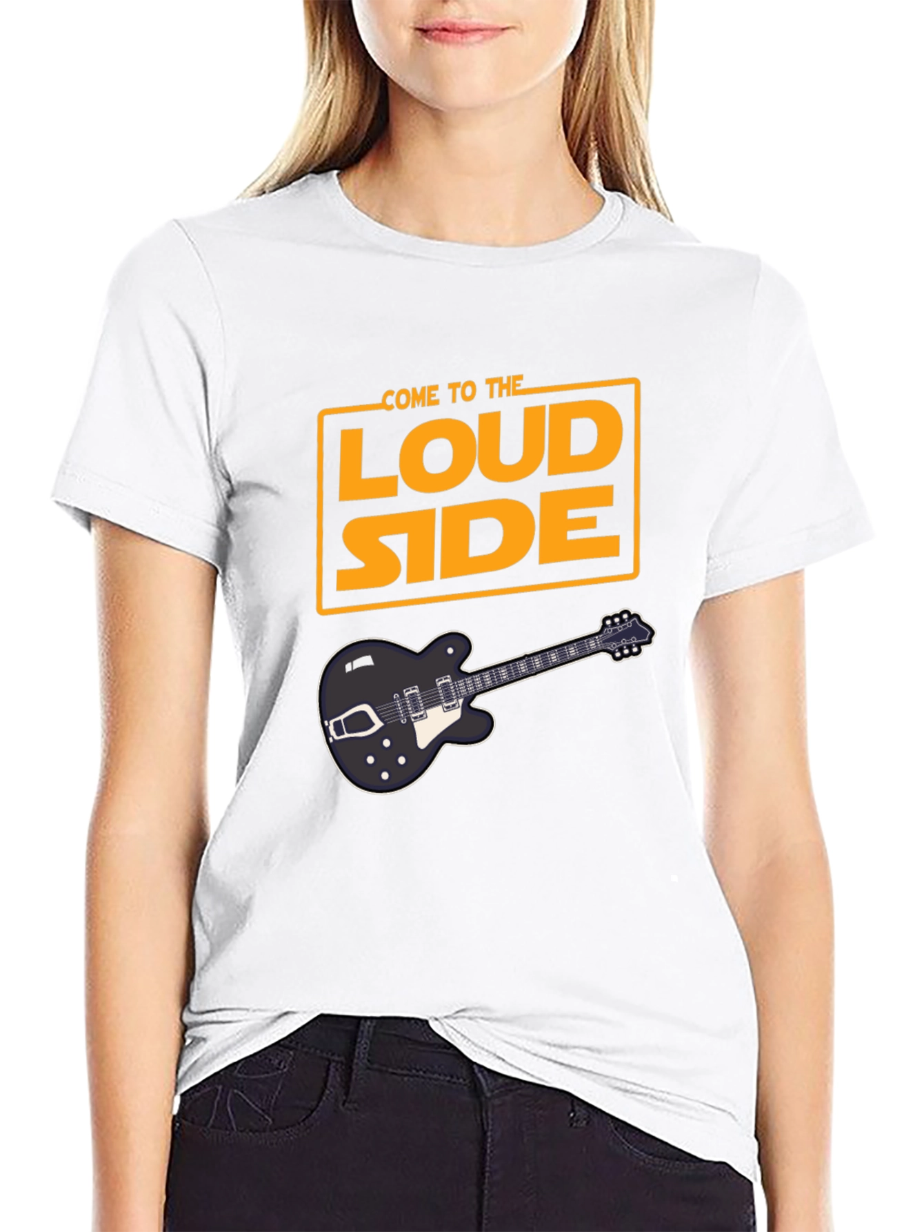 Black Come To The Loud Side T-Shirt - Black Guitar Tee view 9