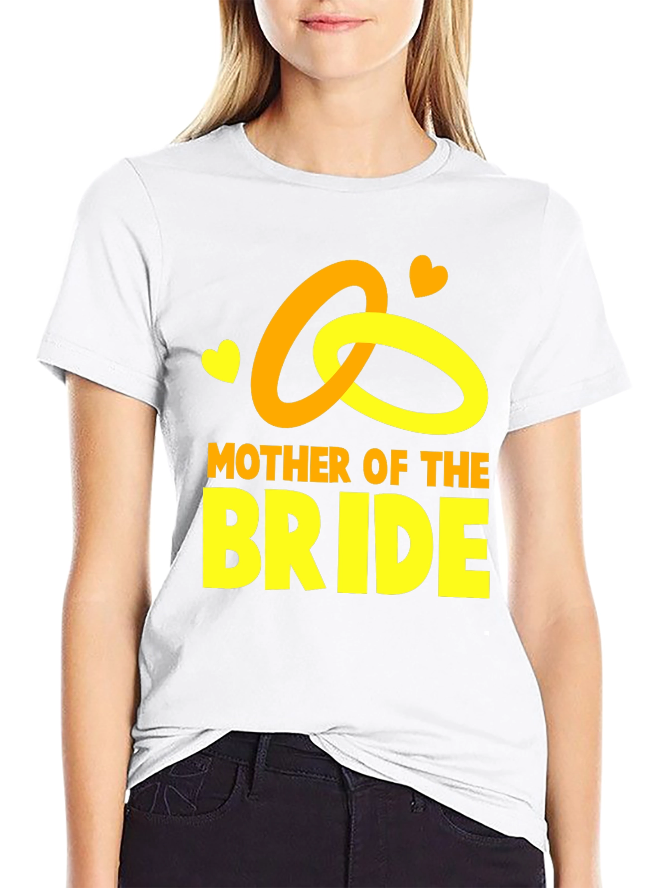 Black Mother of the Bride Black T-Shirt with Gold Rings view 9