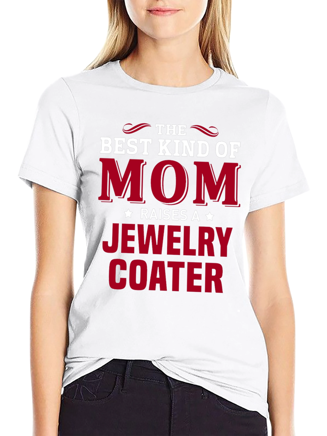 Black Best Kind of Mom Jewelry Coater T-Shirt view 9