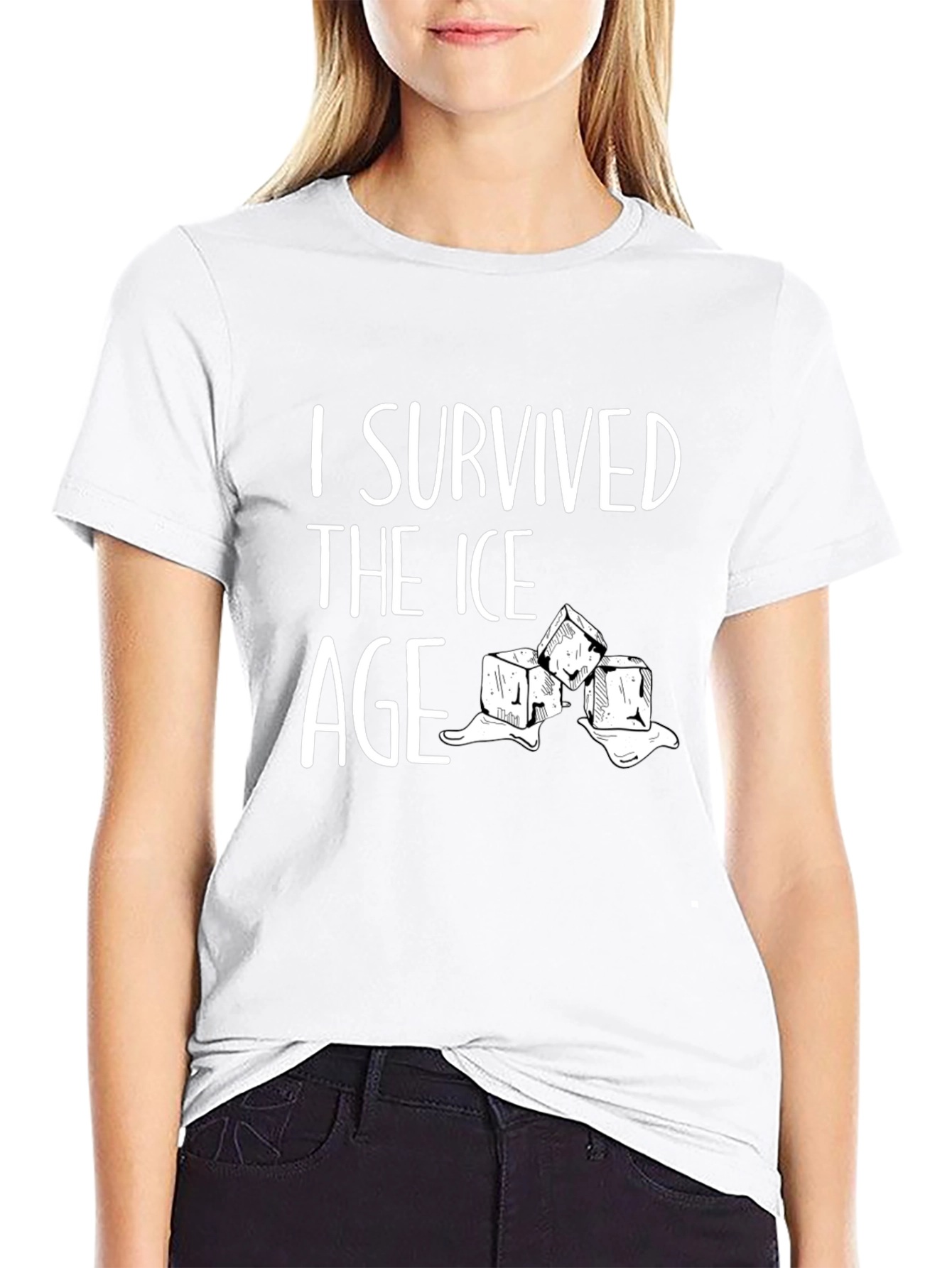 Black I Survived the Ice Age Graphic Tee - Black Cotton view 9