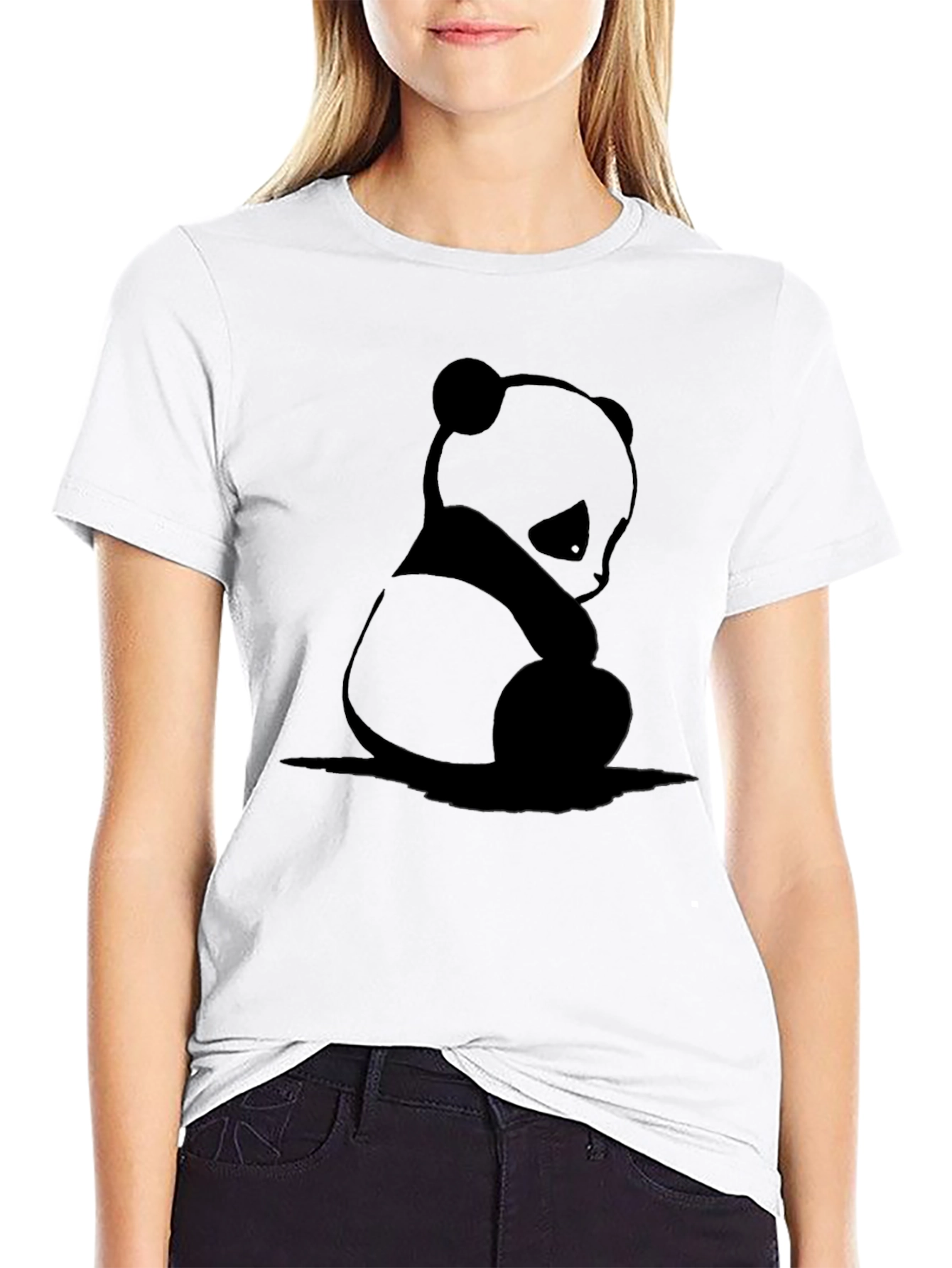 Black Sad Panda Black T-Shirt - Men's Graphic Tee view 9