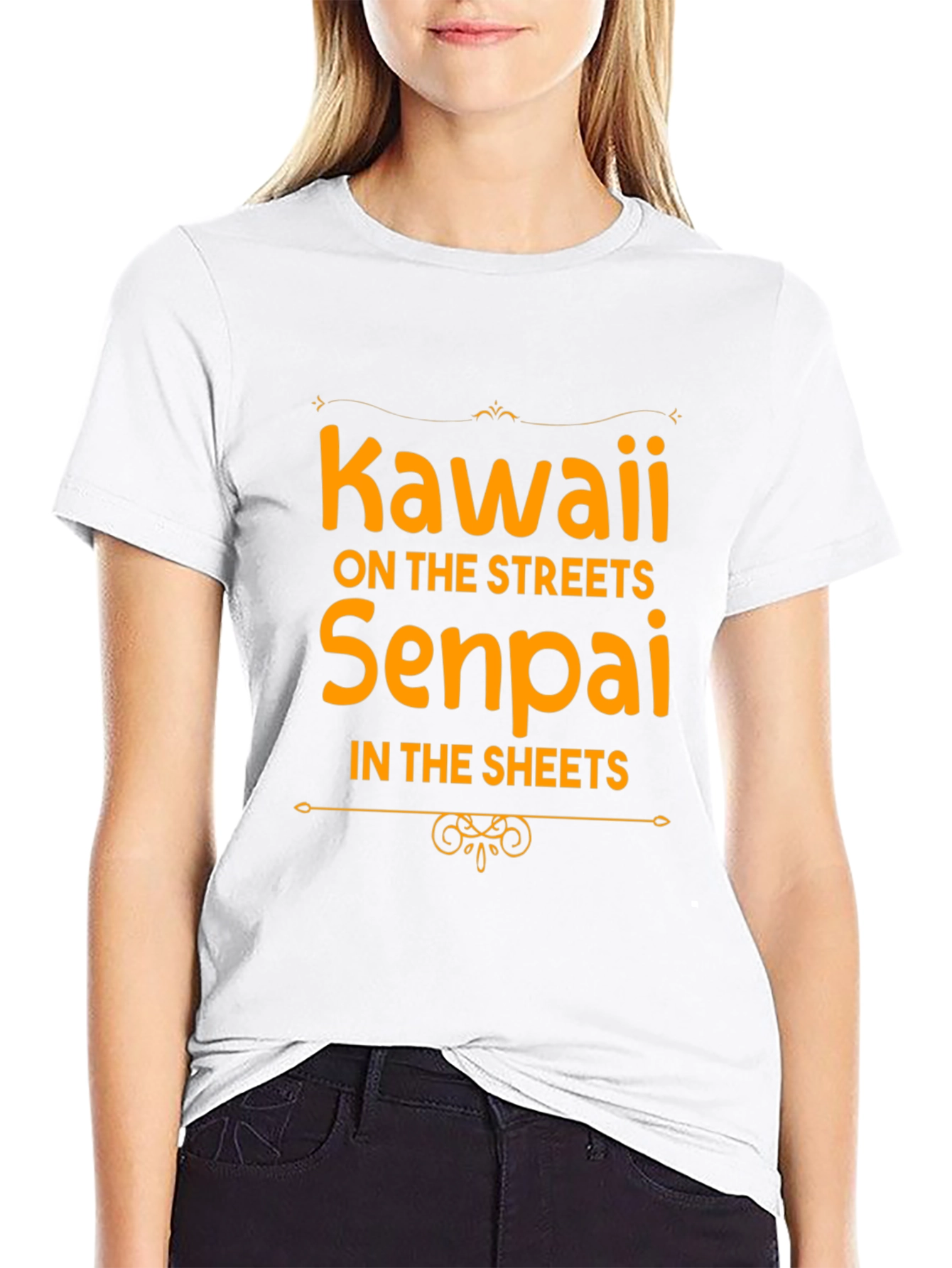 Black Kawaii Senpai Graphic T-Shirt - Anime Inspired Apparel view 9
