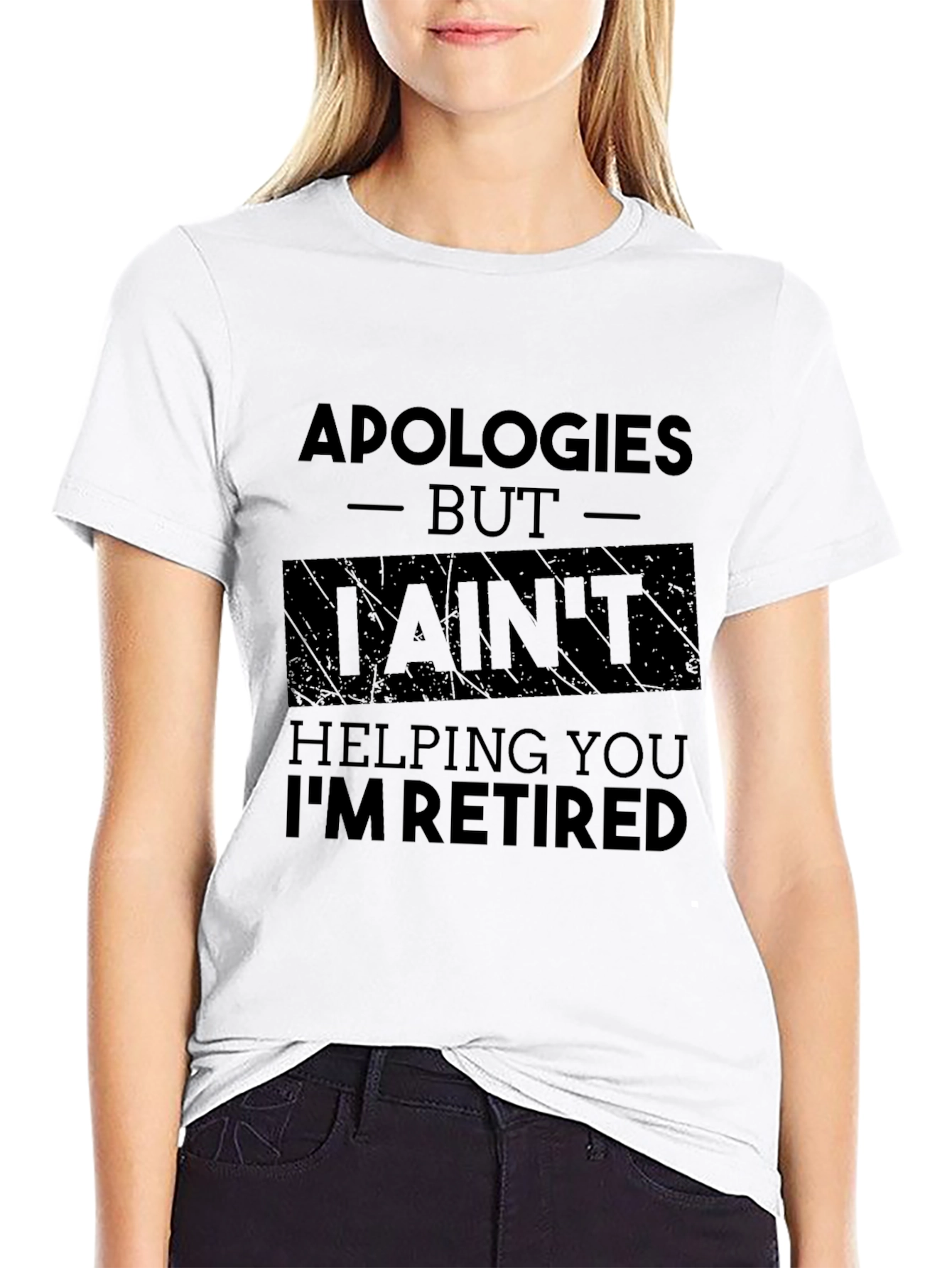 Black Apologies I'm Retired Black T-Shirt view 9