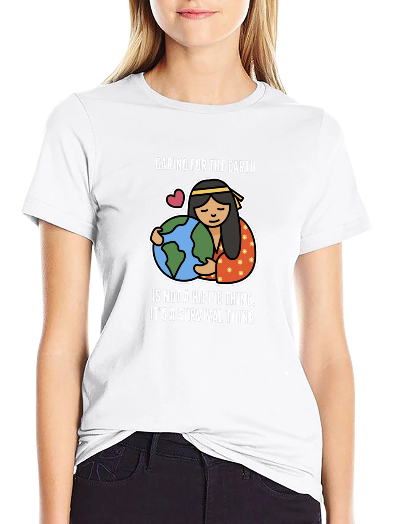 Black Caring for the Earth T-Shirt - Survival Thing view 9