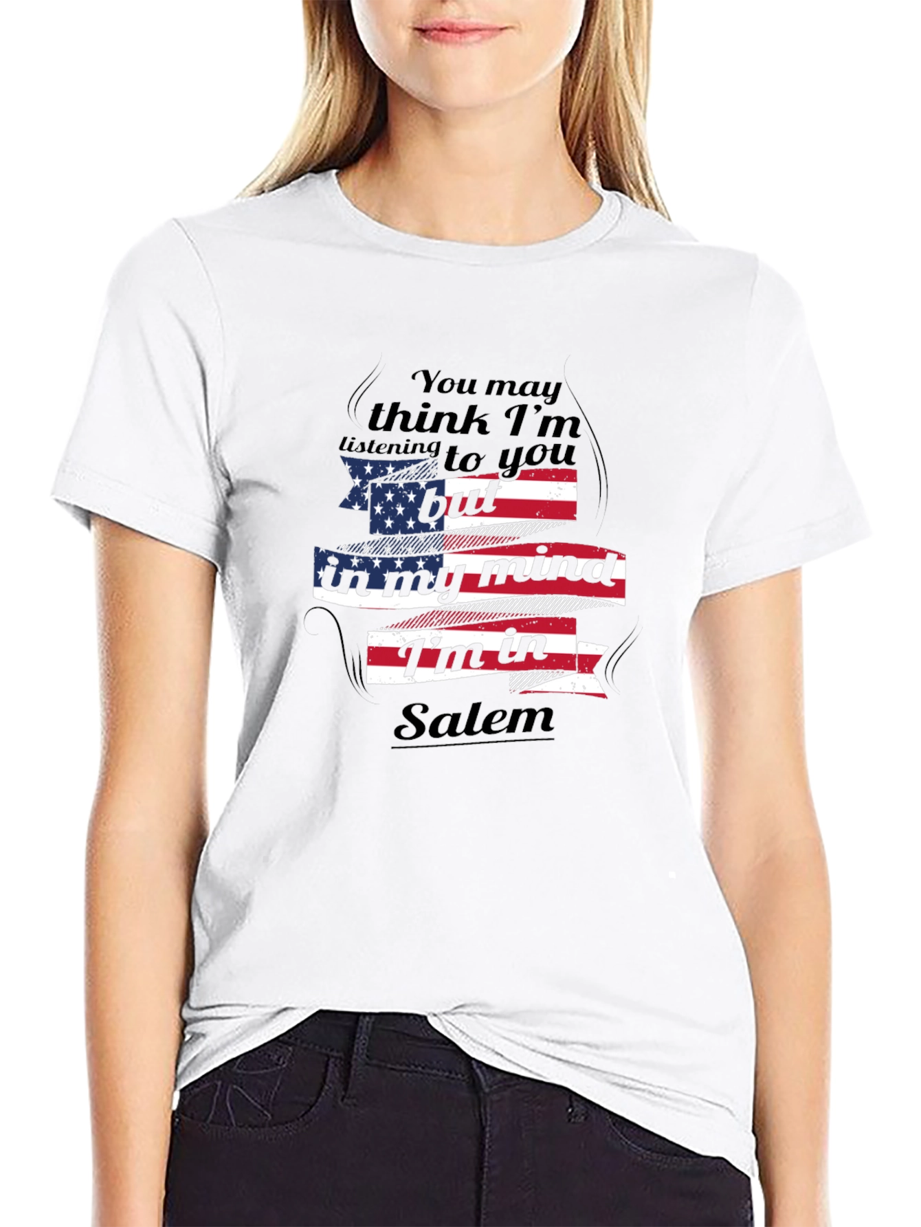 Black Salem Mind T-Shirt - Patriotic Novelty Tee view 9